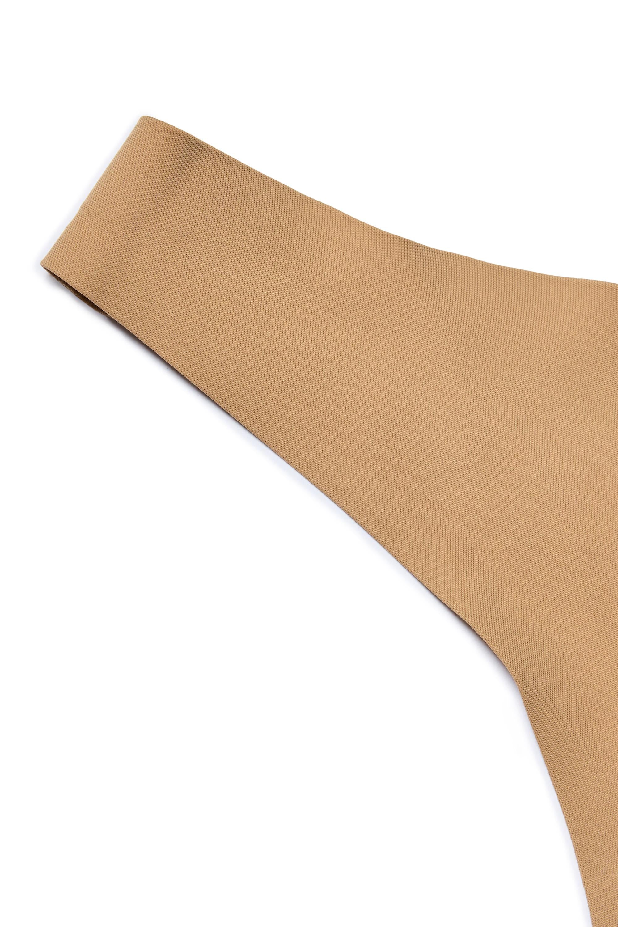 Seamless Knit Thong in Caramel - Image 3