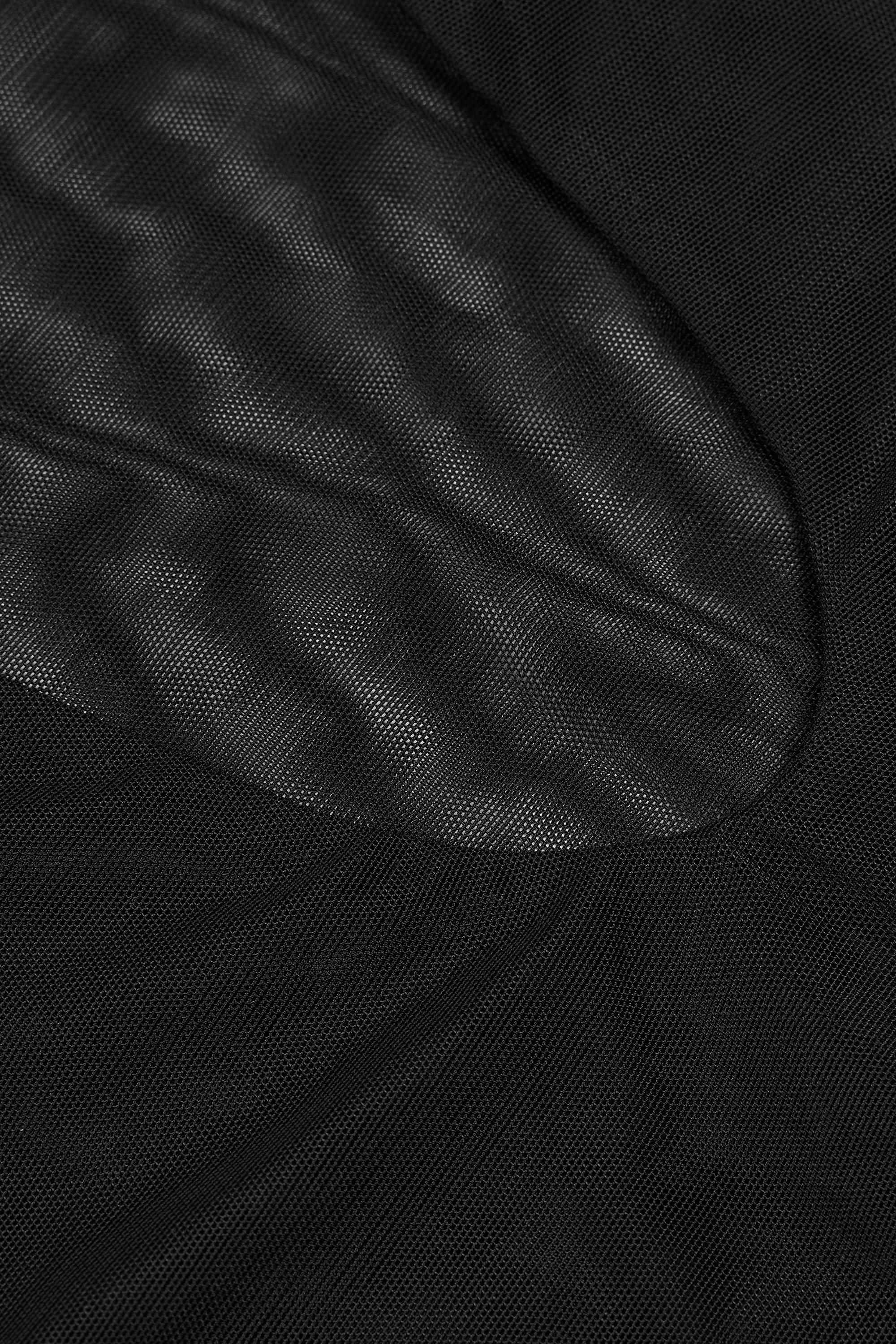 Soft Mesh Invisible Strap Thong Bodysuit in Black - Image 3