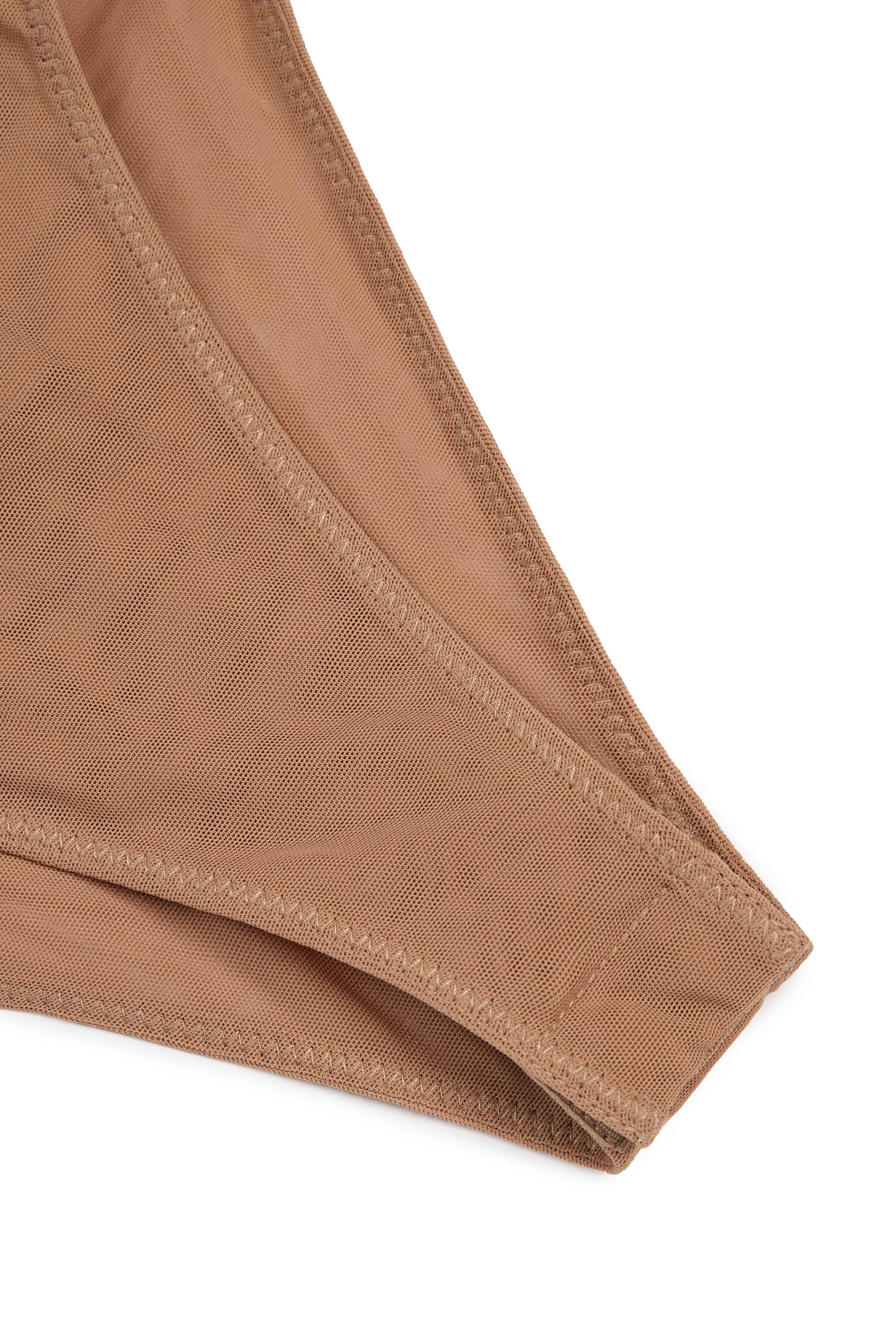 Soft Mesh Invisible Strap Thong Bodysuit in Honey - Image 3