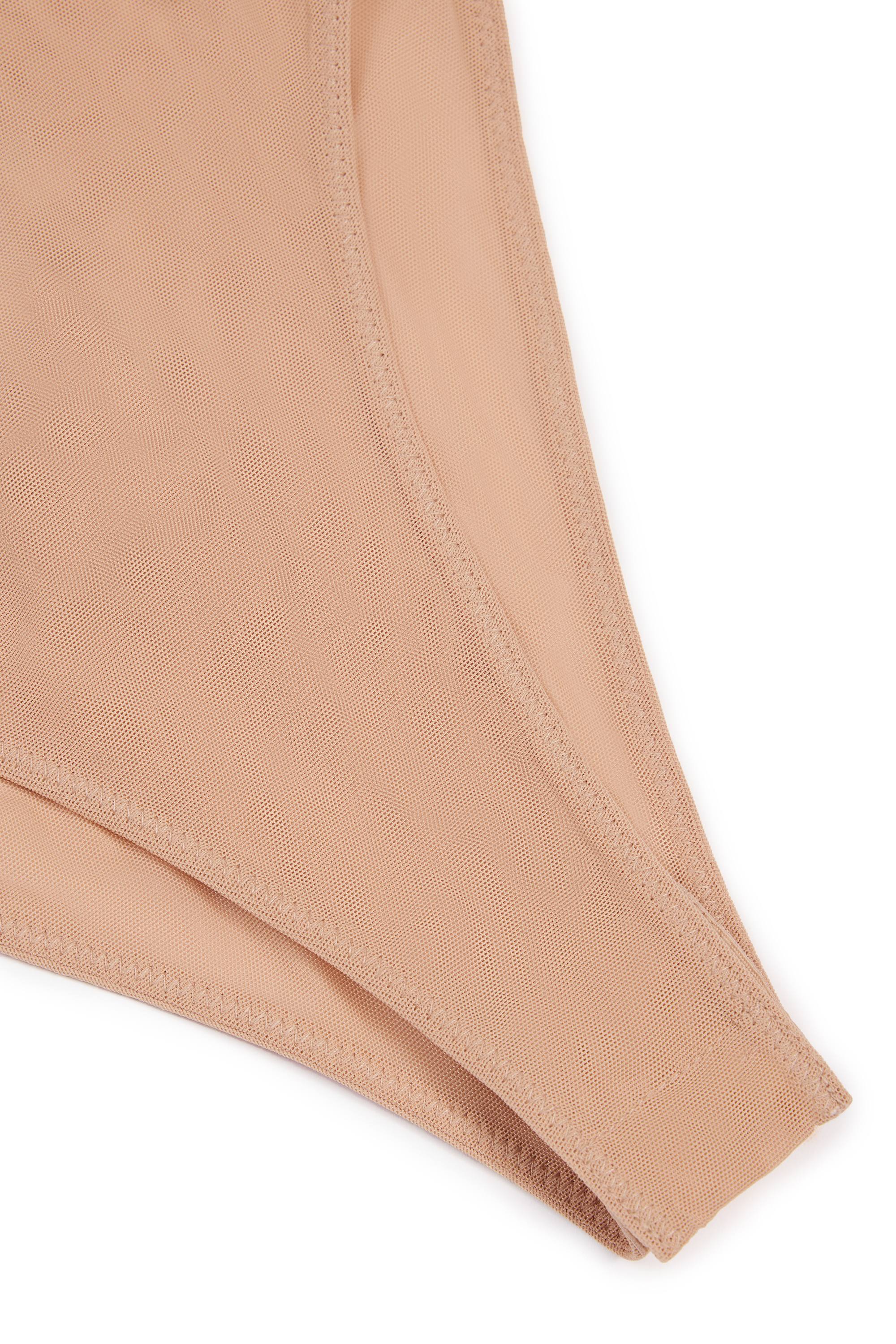 Soft Mesh Invisible Strap Thong Bodysuit in Warm Peach - Image 3