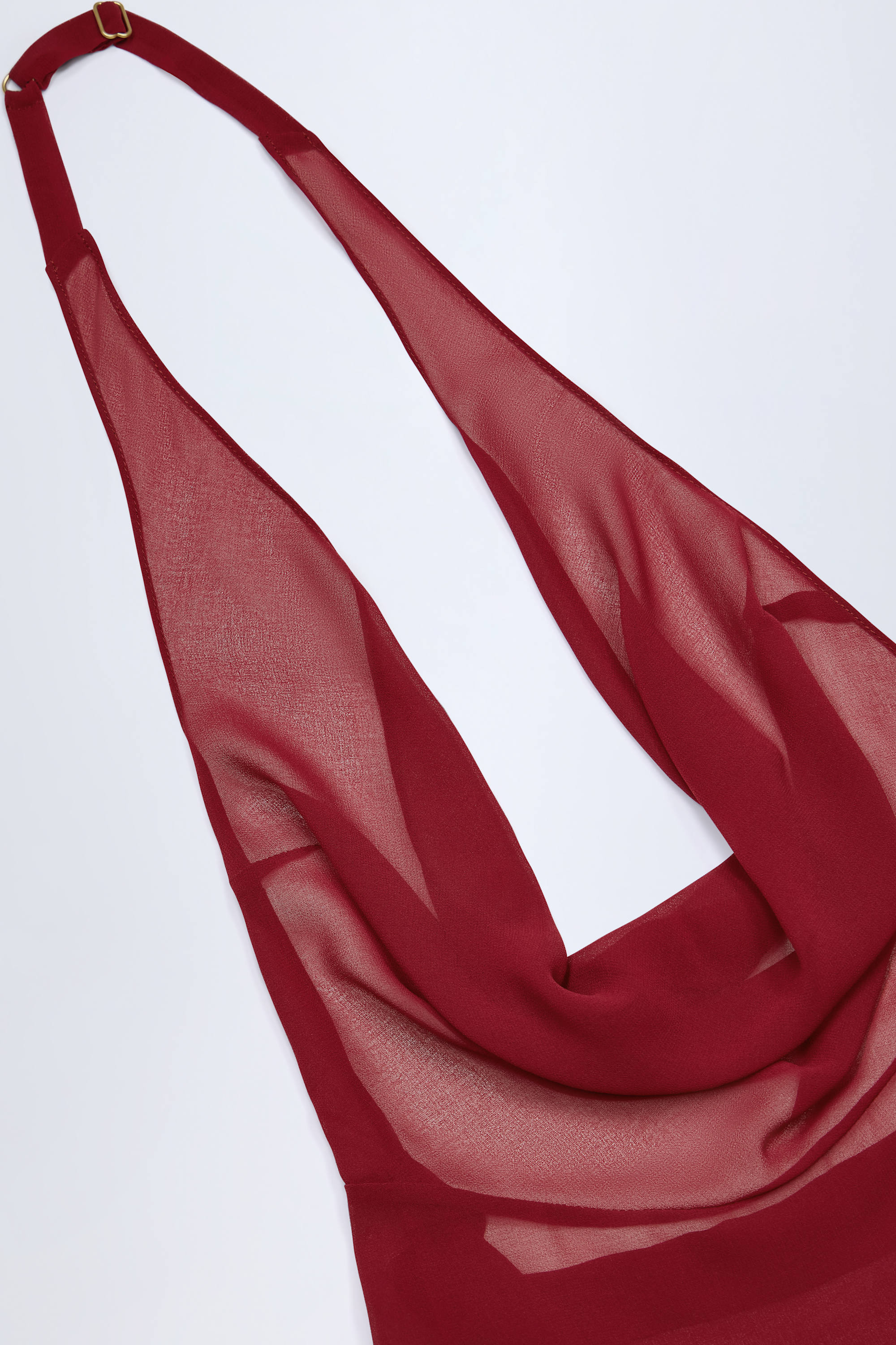 Cowl-Neck Backless Mini Dress in Dark Cherry - Image 6