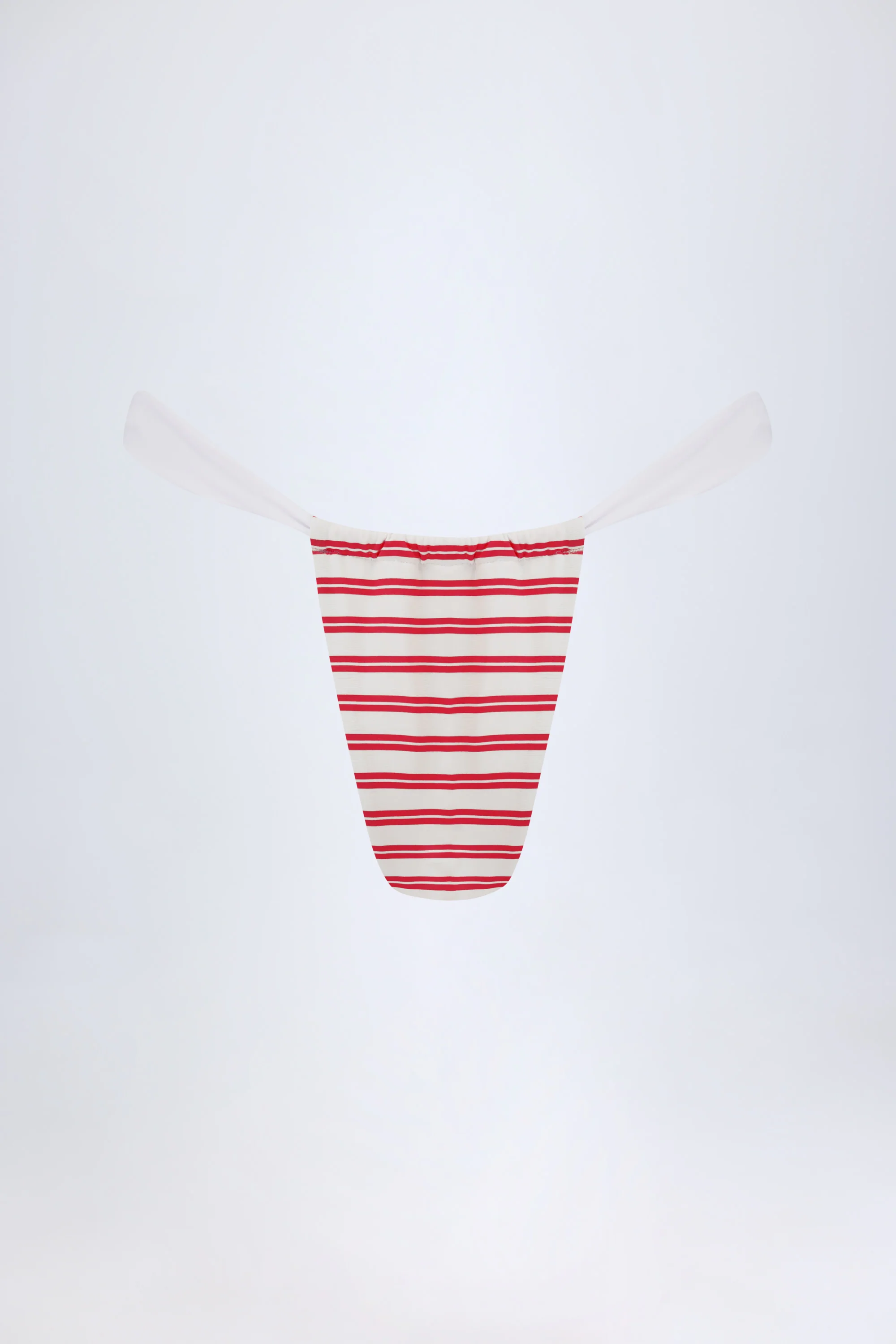 Ruched Cheeky Bikini Bottoms in Cherry Red - Image 3