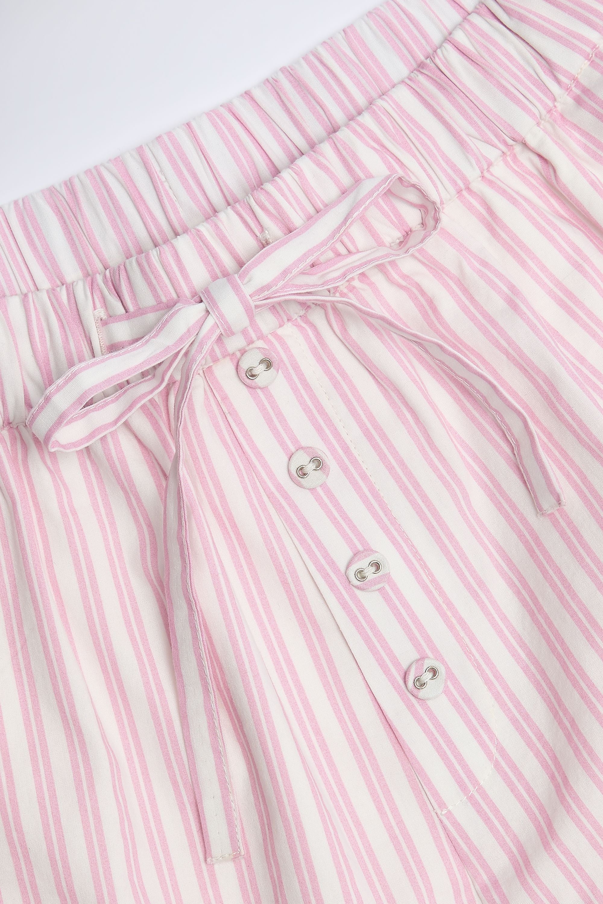Mid-Rise Cotton-Poplin Shorts in Pink Stripe - Image 4