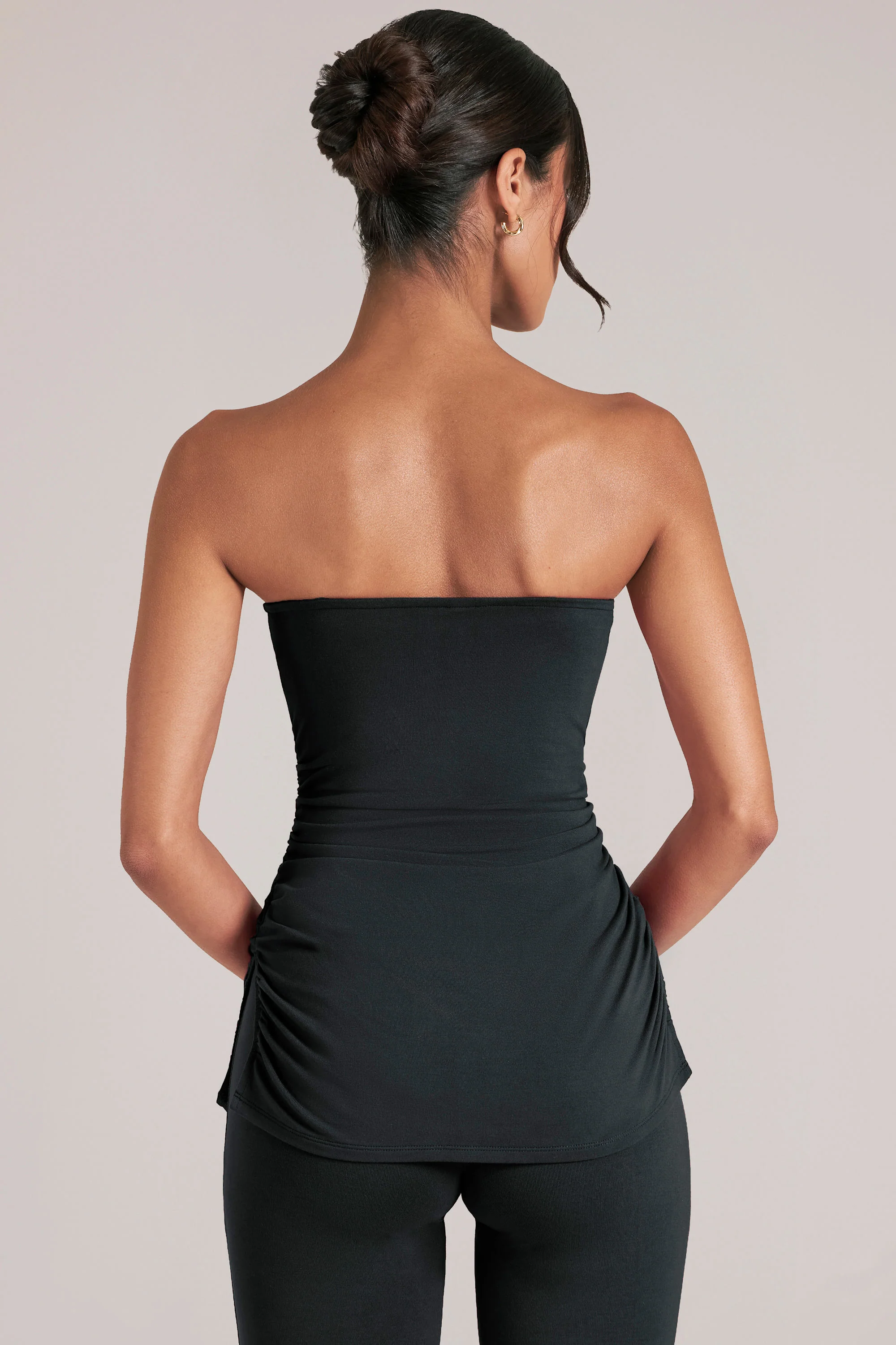 Bandeau Longline Top in Black - Image 2
