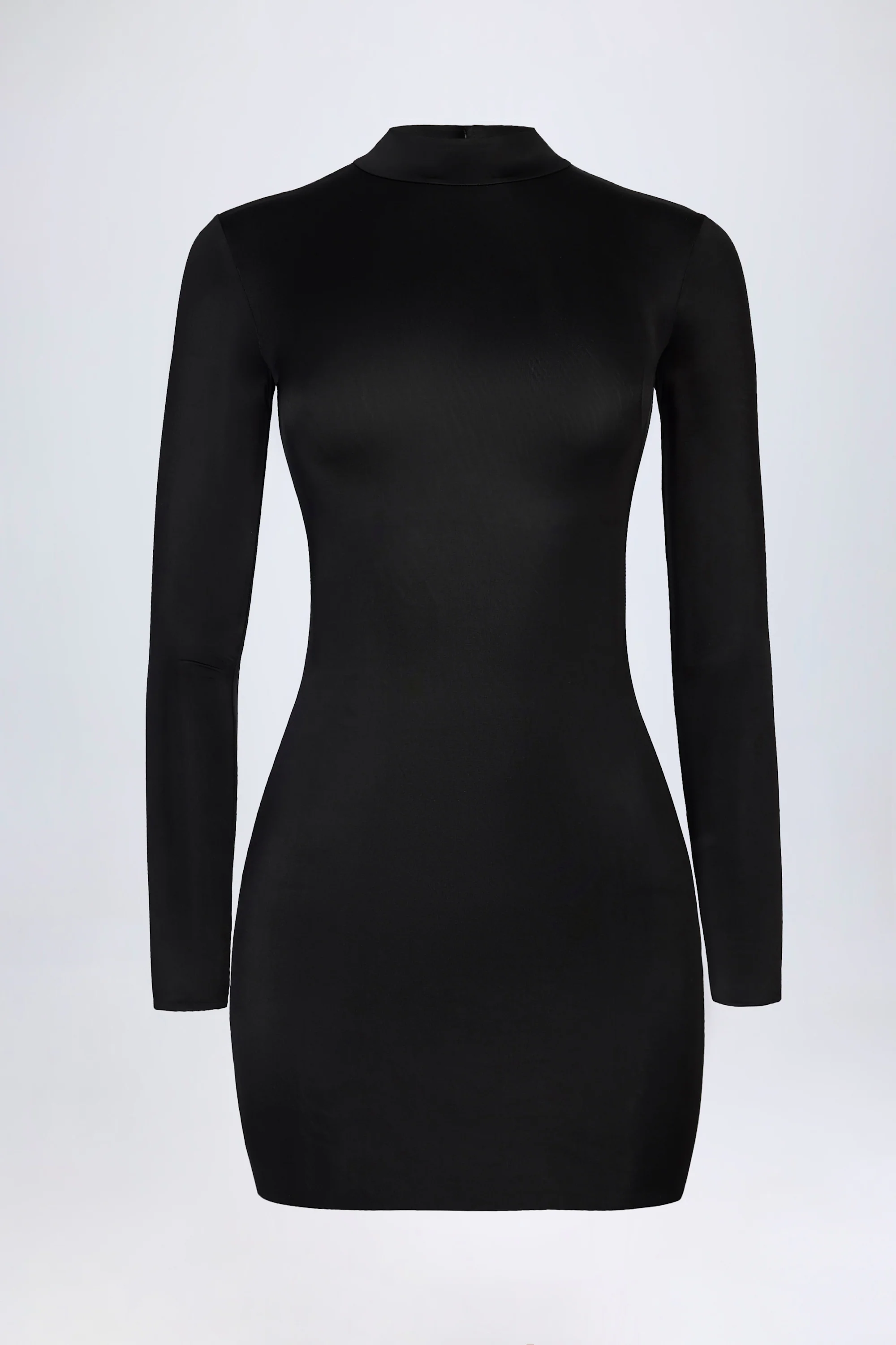 Slinky Jersey Backless Mini Dress in Black - Image 5