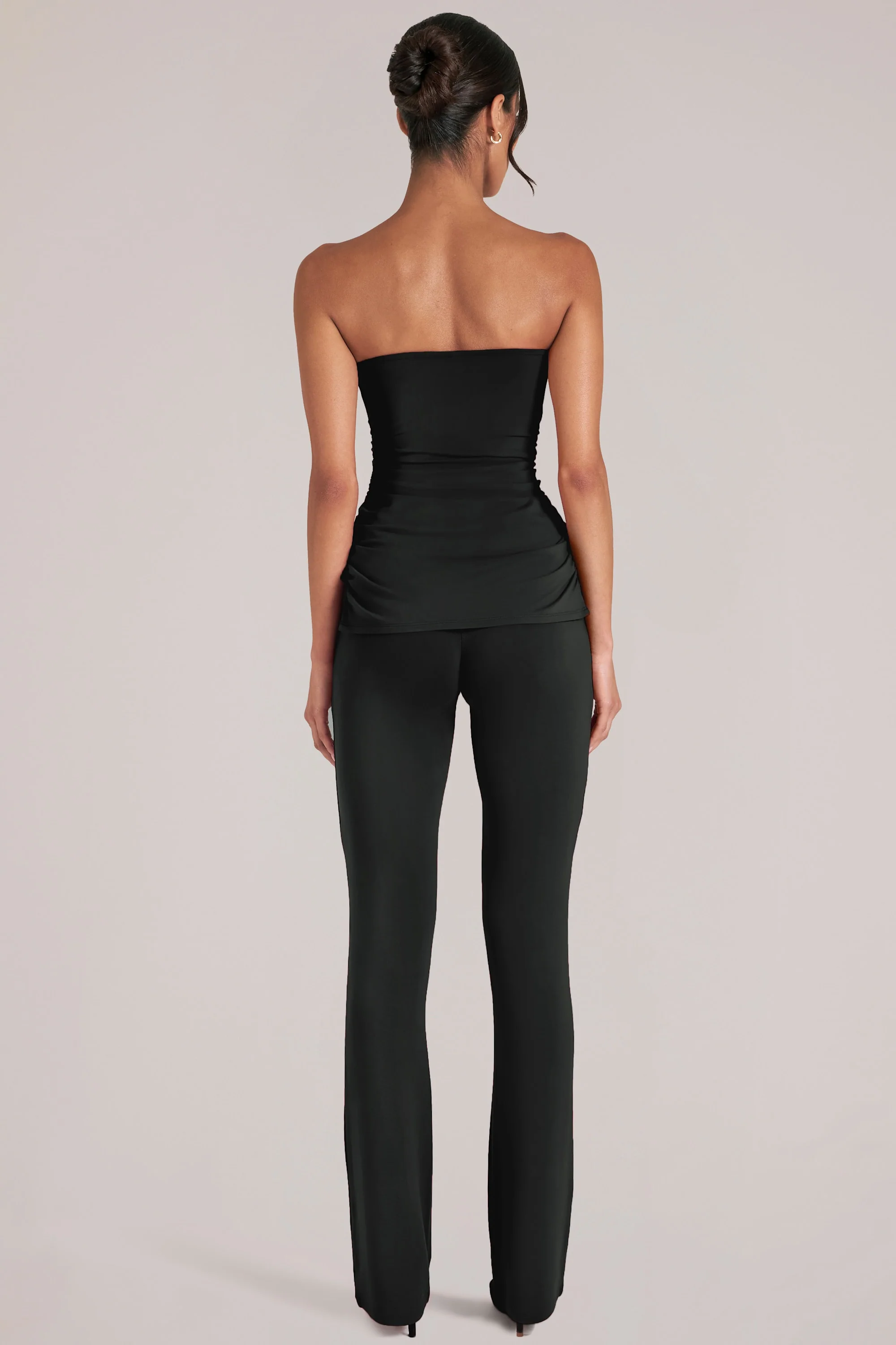 Mid-Rise Fitted Trousers  in Black - Image 2