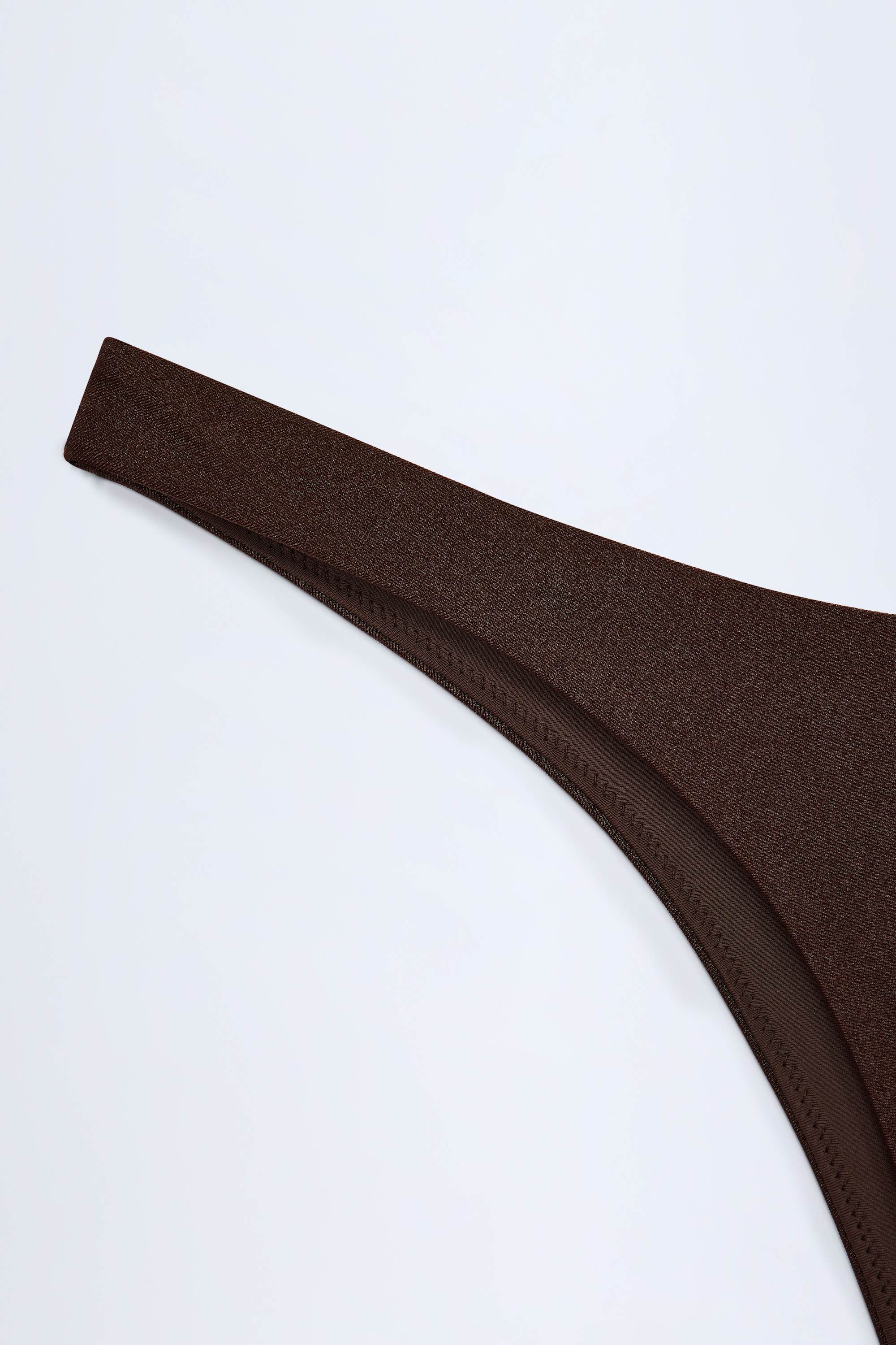 High-Leg Cheeky Bikini Bottoms in Dark Chocolate - Image 6