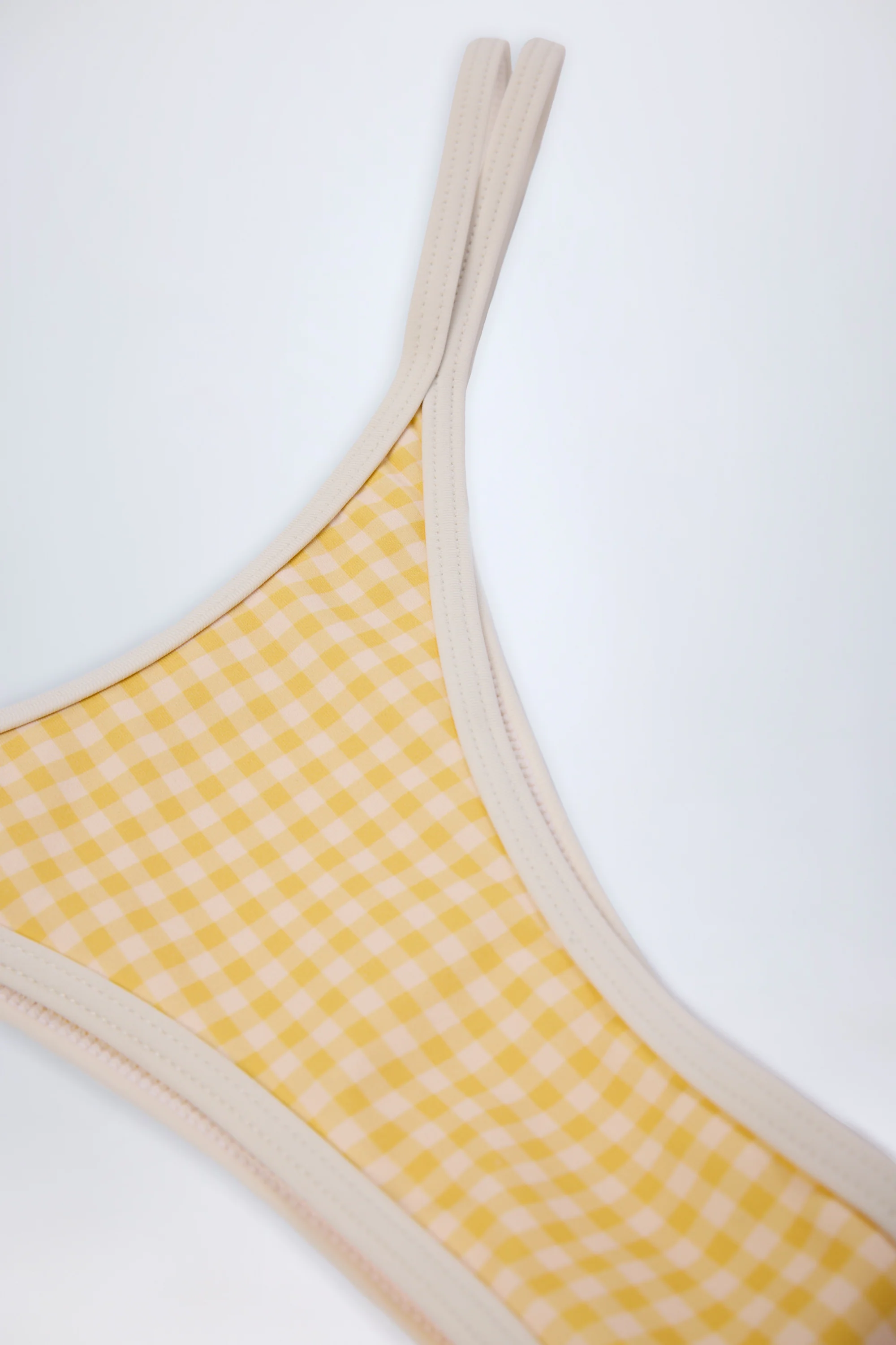 Double-Strap Cheeky Bikini Bottoms in Yellow Gingham - Image 6
