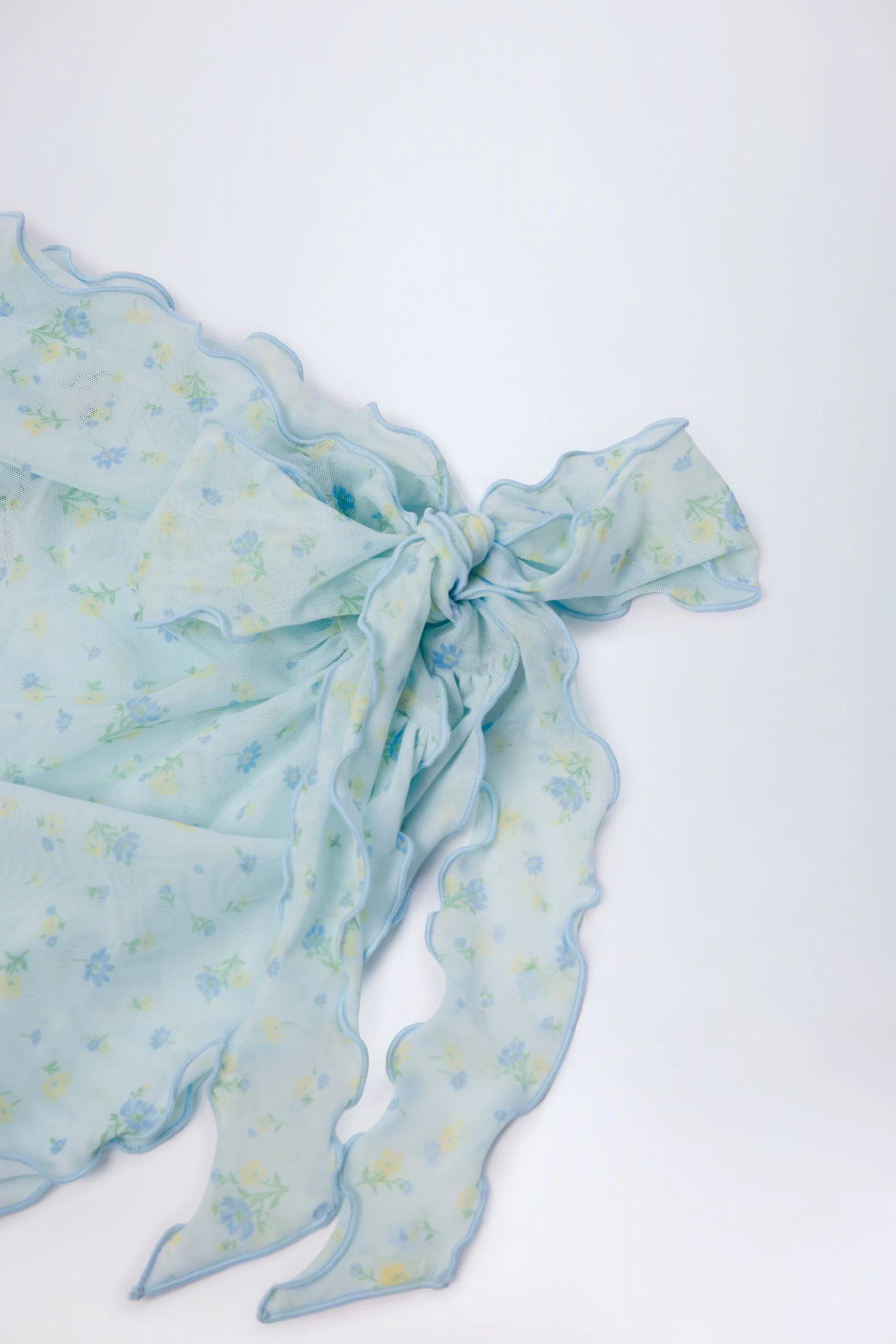 Side-Tie Sarong in Blue Floral - Image 5