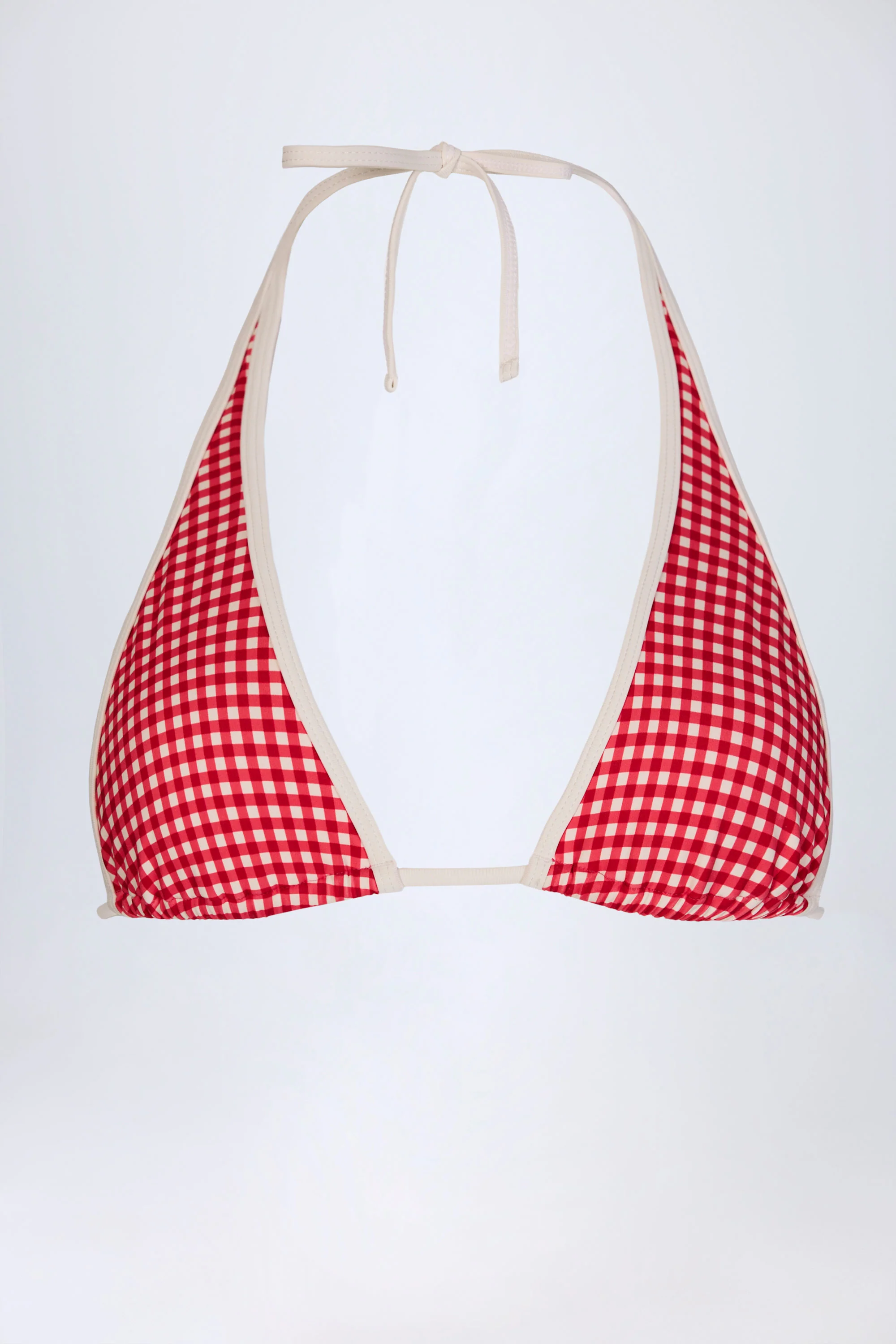 Halterneck Bikini Top in Red Gingham - Image 3