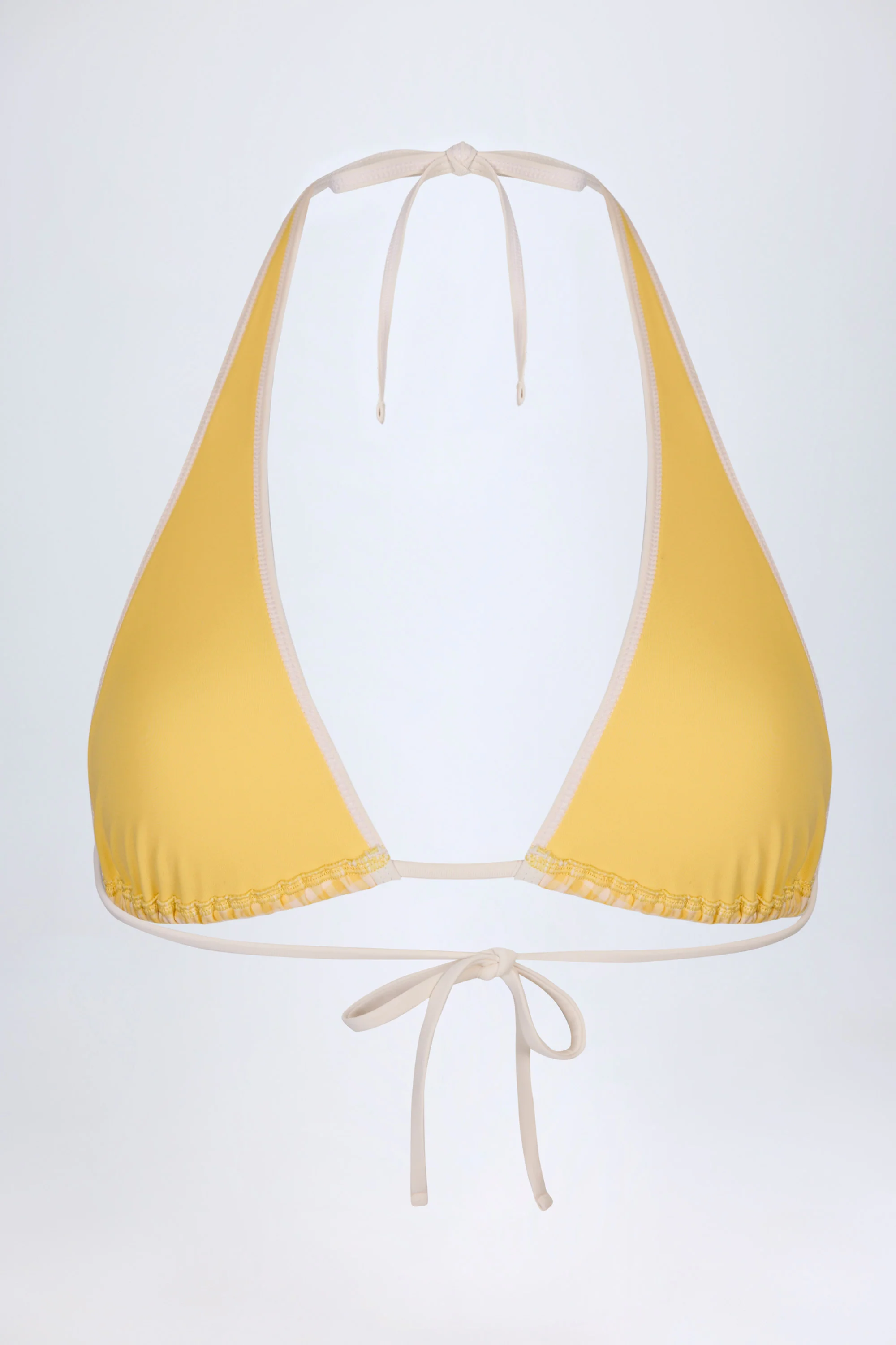 Halterneck Bikini Top in Yellow Gingham - Image 6