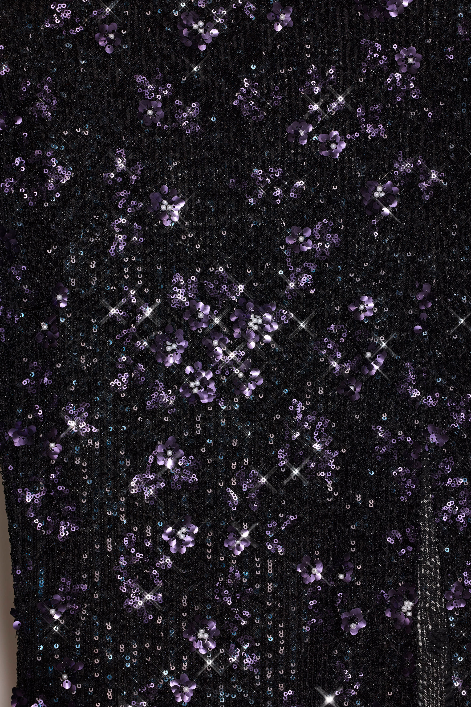 Embellished Mid-Rise Thigh-Split Maxi Skirt in Black Purple - Image 8