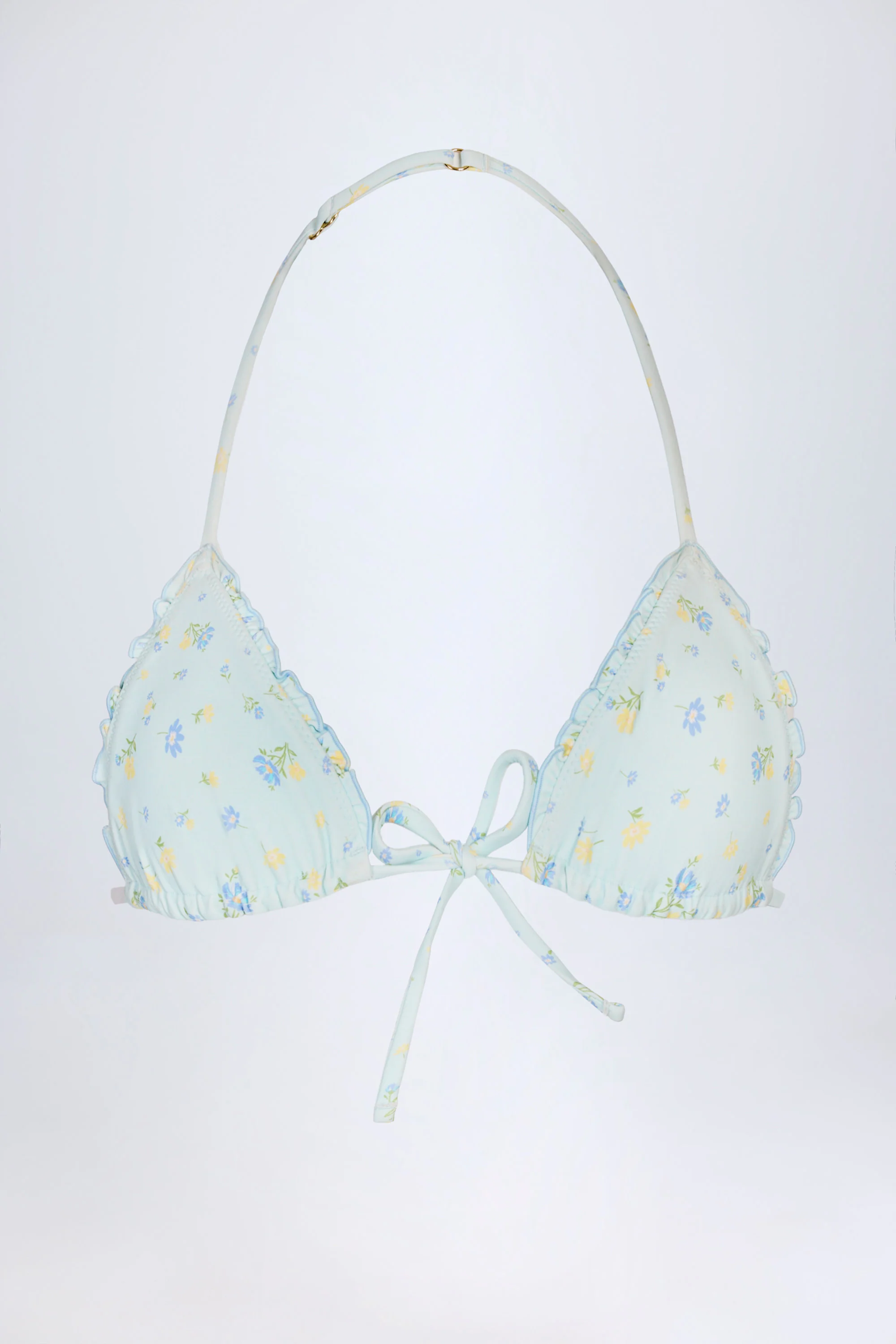 Micro Triangle Bikini Top in Blue Floral - Image 3