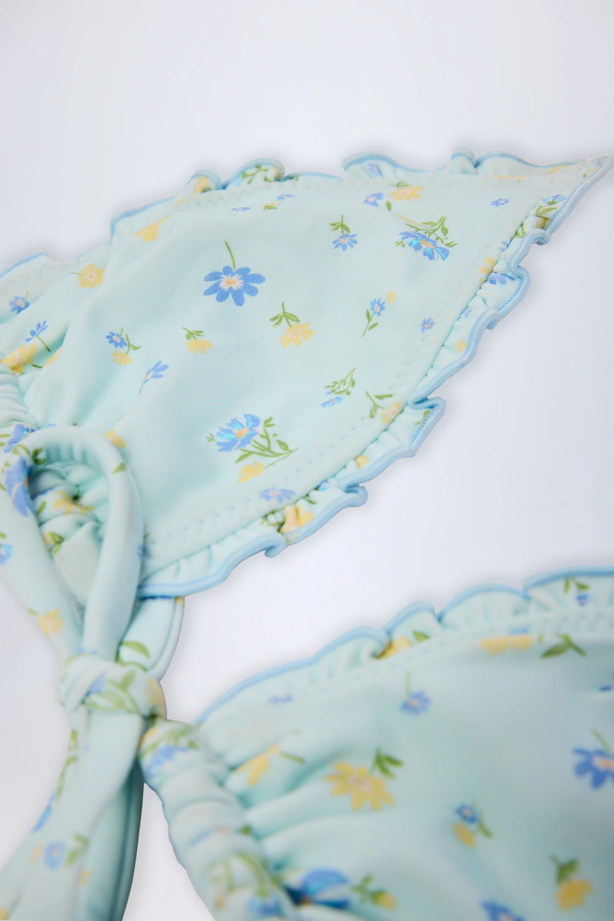 Micro Triangle Bikini Top in Blue Floral - Image 6