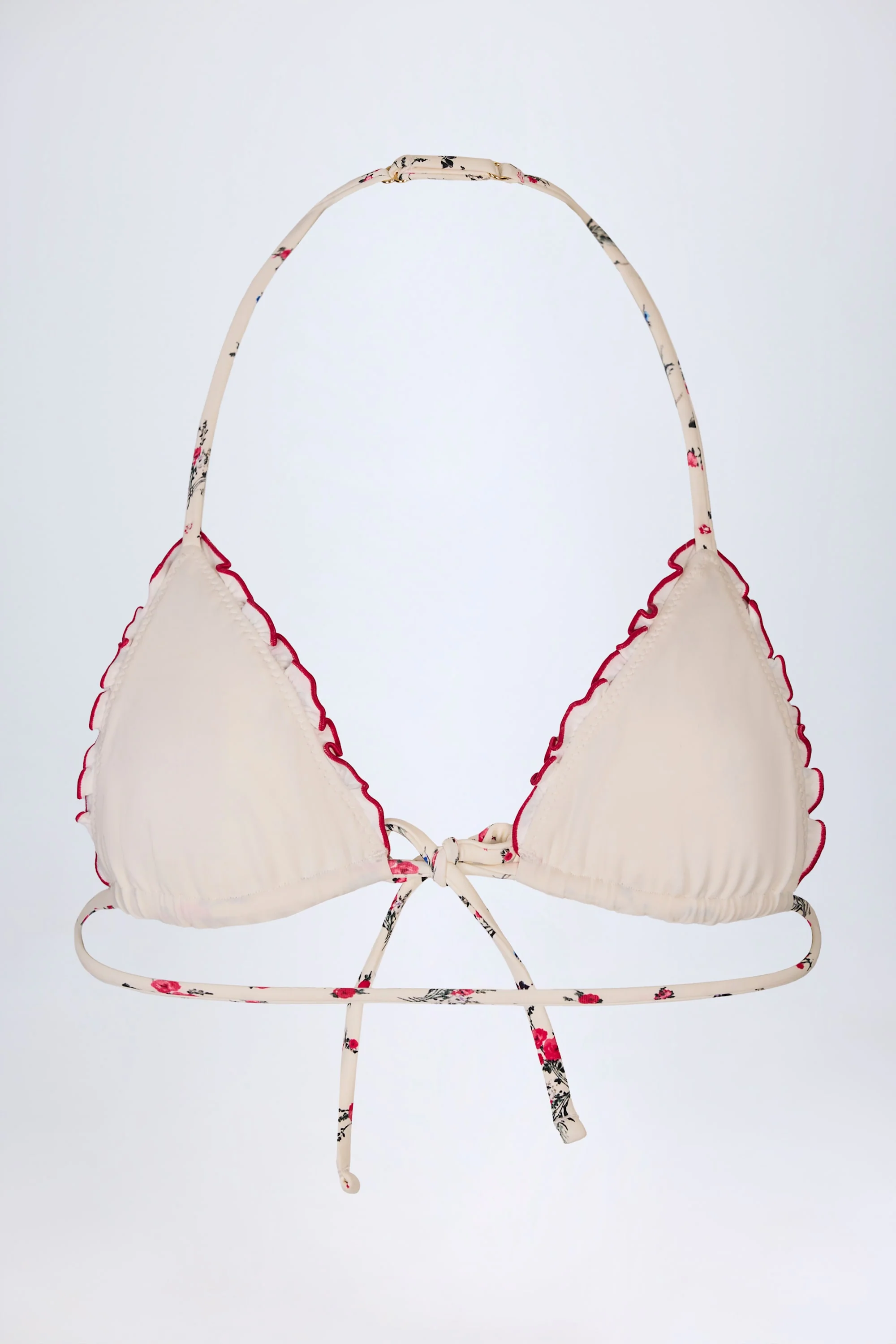 Micro Triangle Bikini Top in Red Floral - Image 5