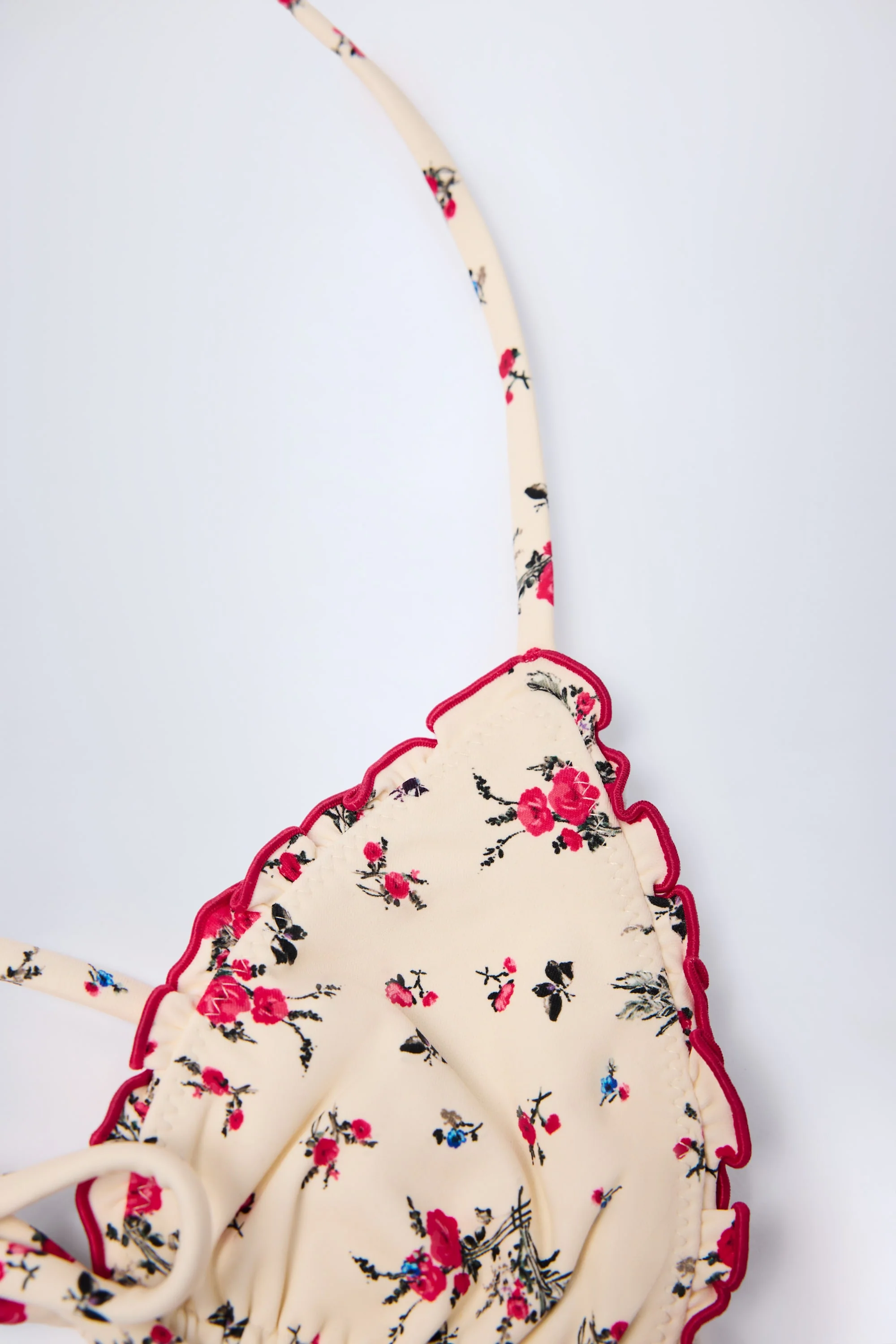 Micro Triangle Bikini Top in Red Floral - Image 7