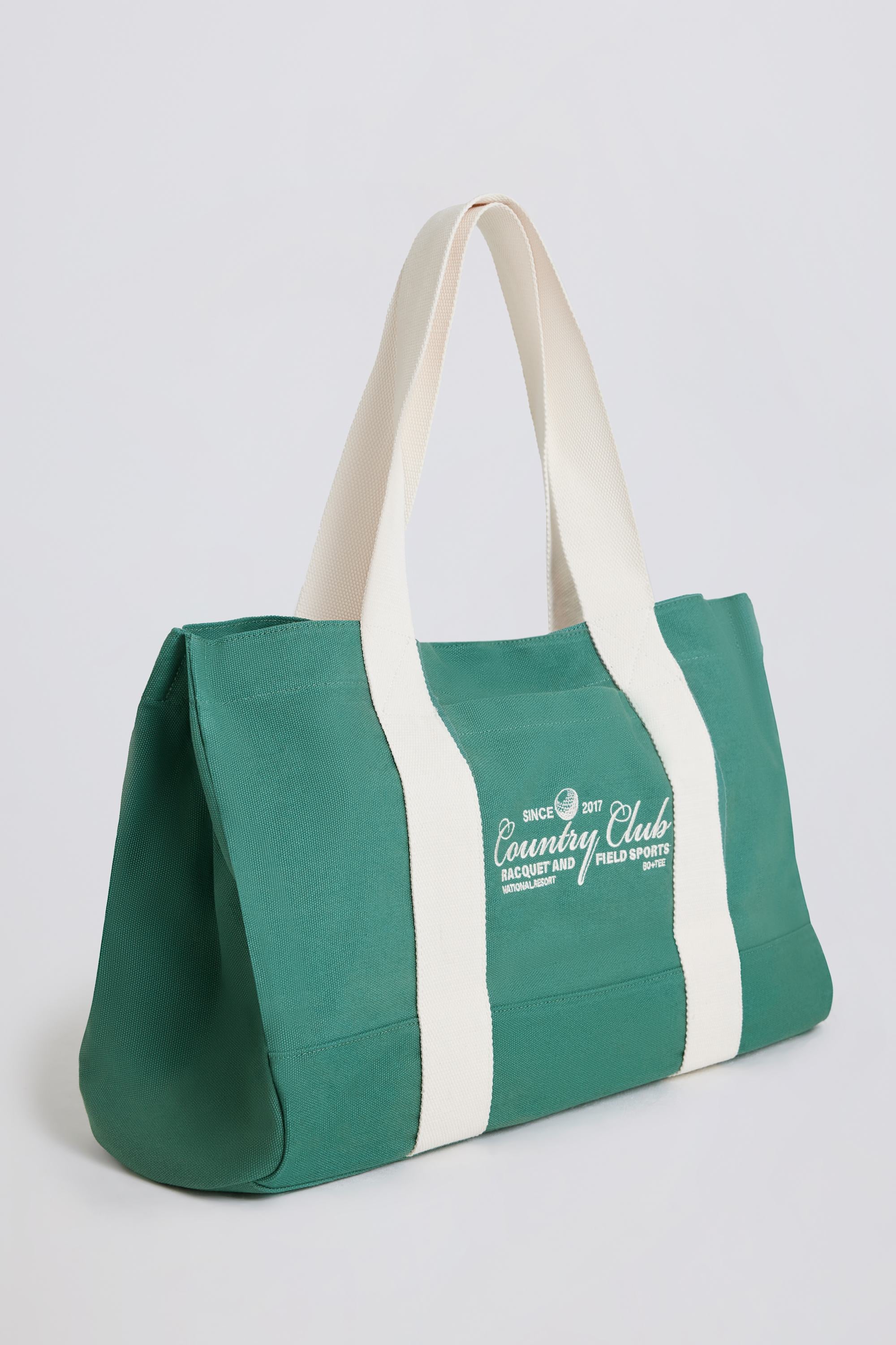 Oversized Canvas Tote Bag in Green - Image 4