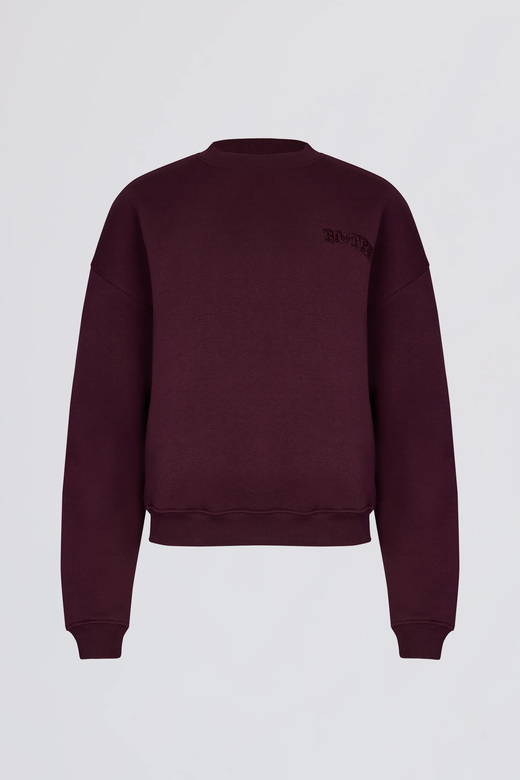 Oversized Crew-Neck Jumper in Burgundy - Image 3