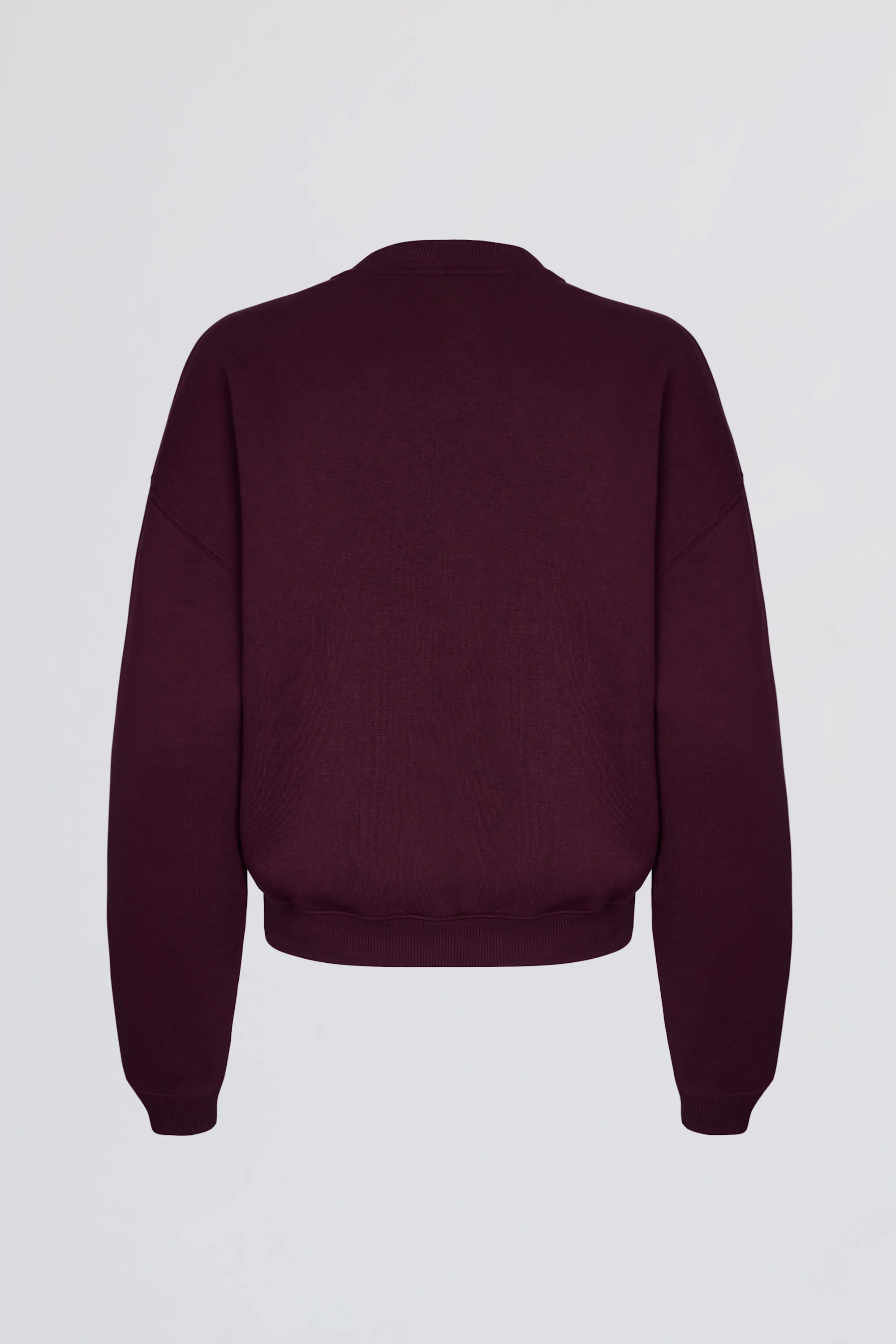 Oversized Crew-Neck Jumper in Burgundy - Image 4