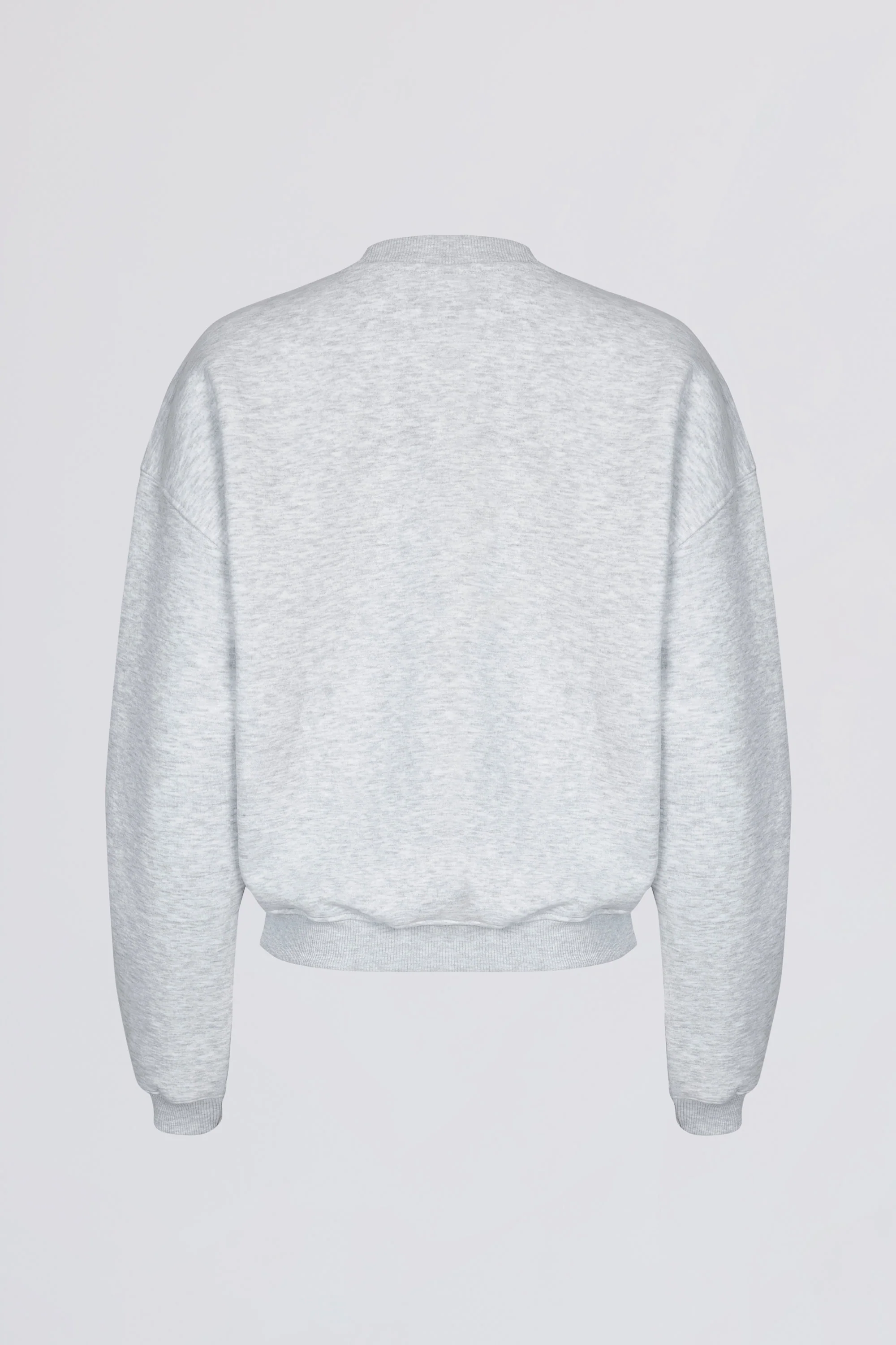 Oversized Crew-Neck Jumper in Grey Marl - Image 4