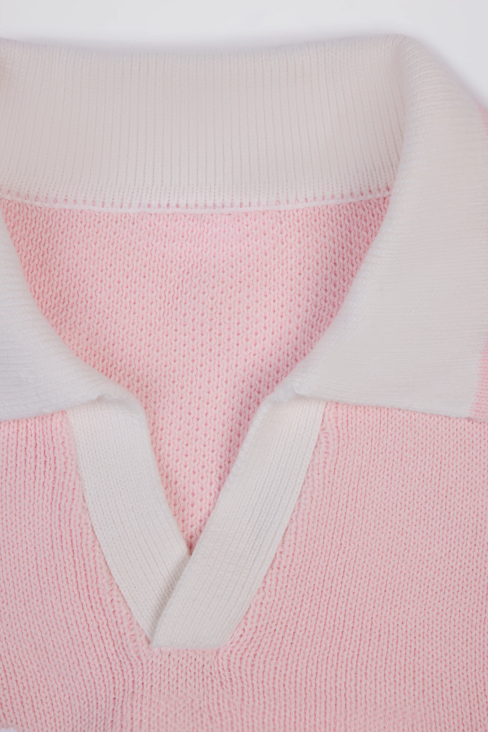 Cotton Jersey Oversized V-Neck Jumper in Powder Pink - Image 6