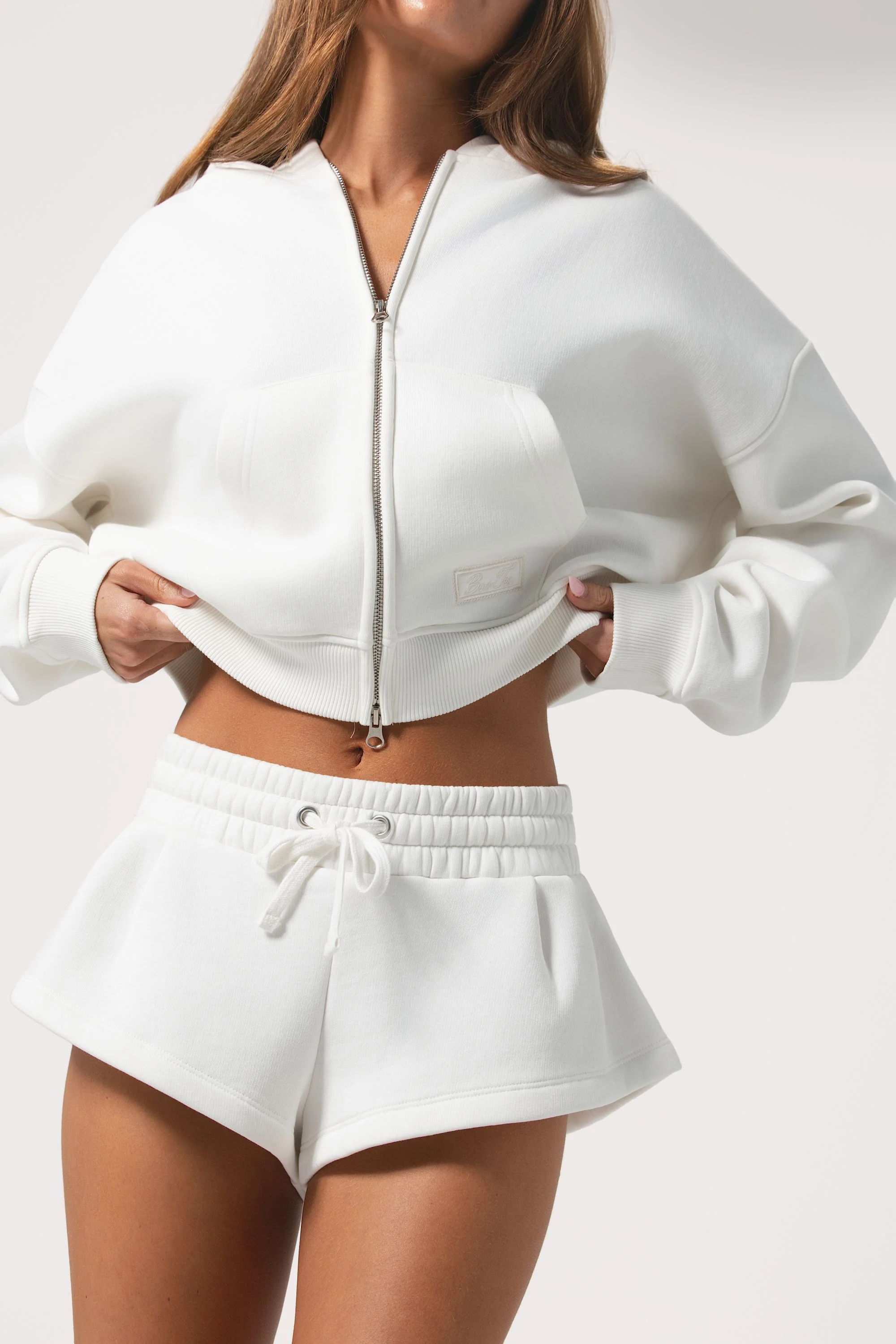 Oversized Zip-Up Hoodie  in Milk - Image 4