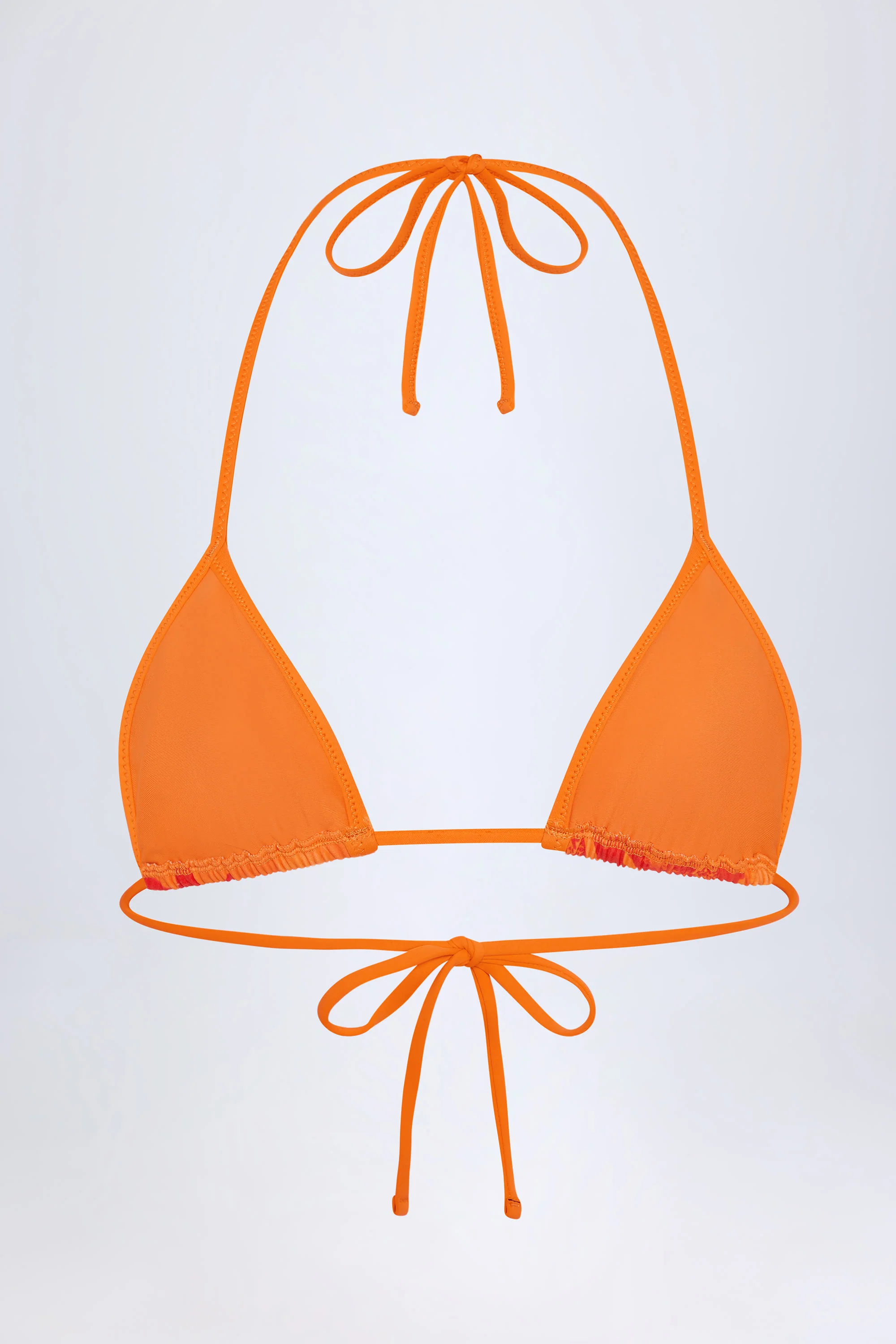 Triangle Bikini Top in Orange Orchid Print - Image 4