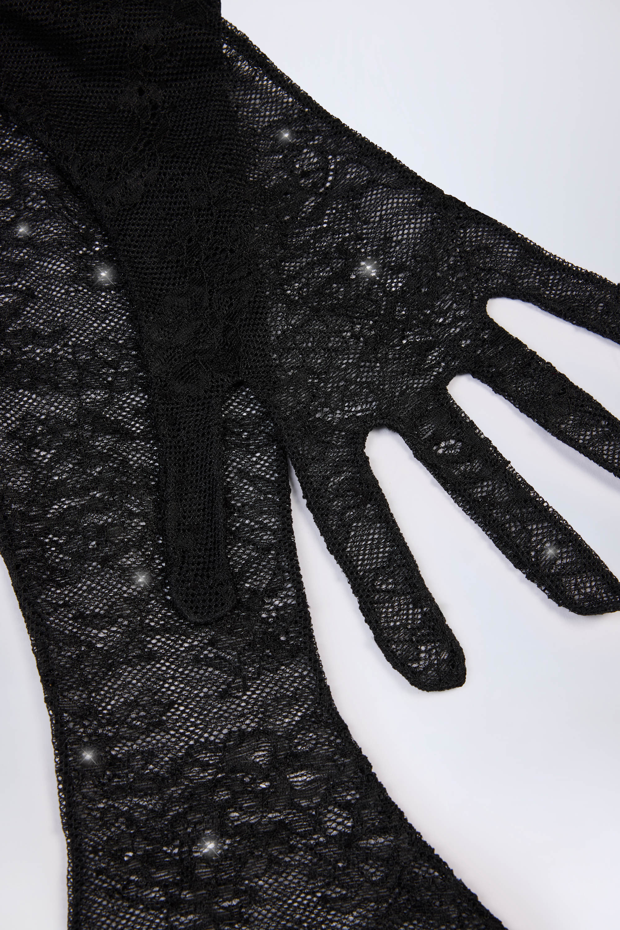 Lace Gloves in Black - Image 4