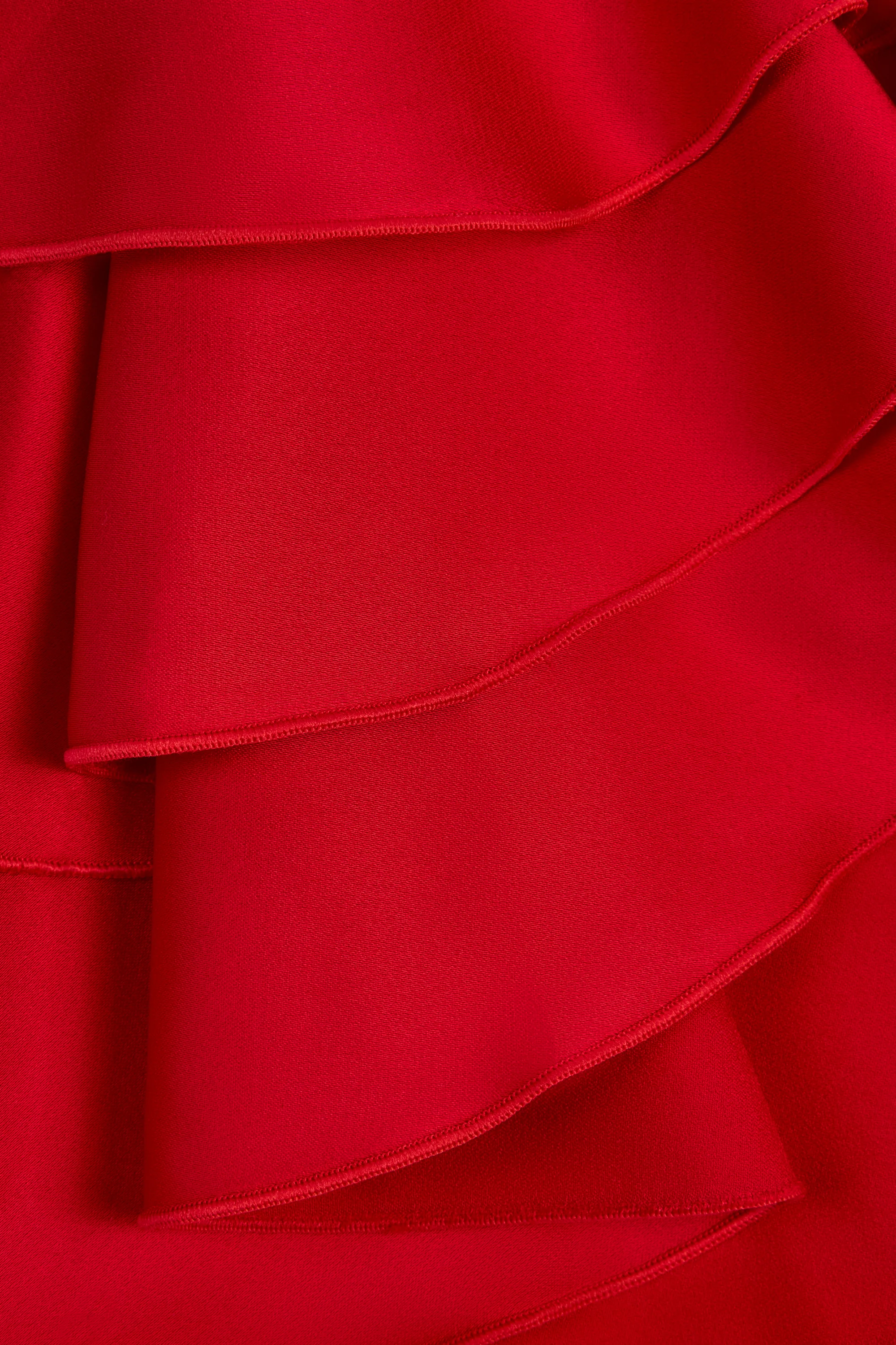 Ruffled Lace-Up Corset Playsuit in Fire Red - Image 8