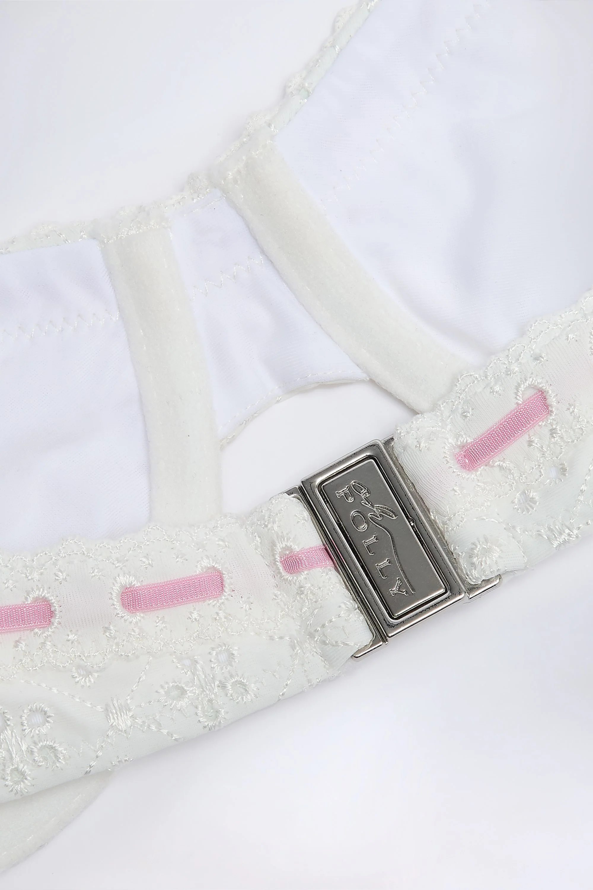 Broderie Anglaise Underwired Balconette Bikini Top in White - Image 5