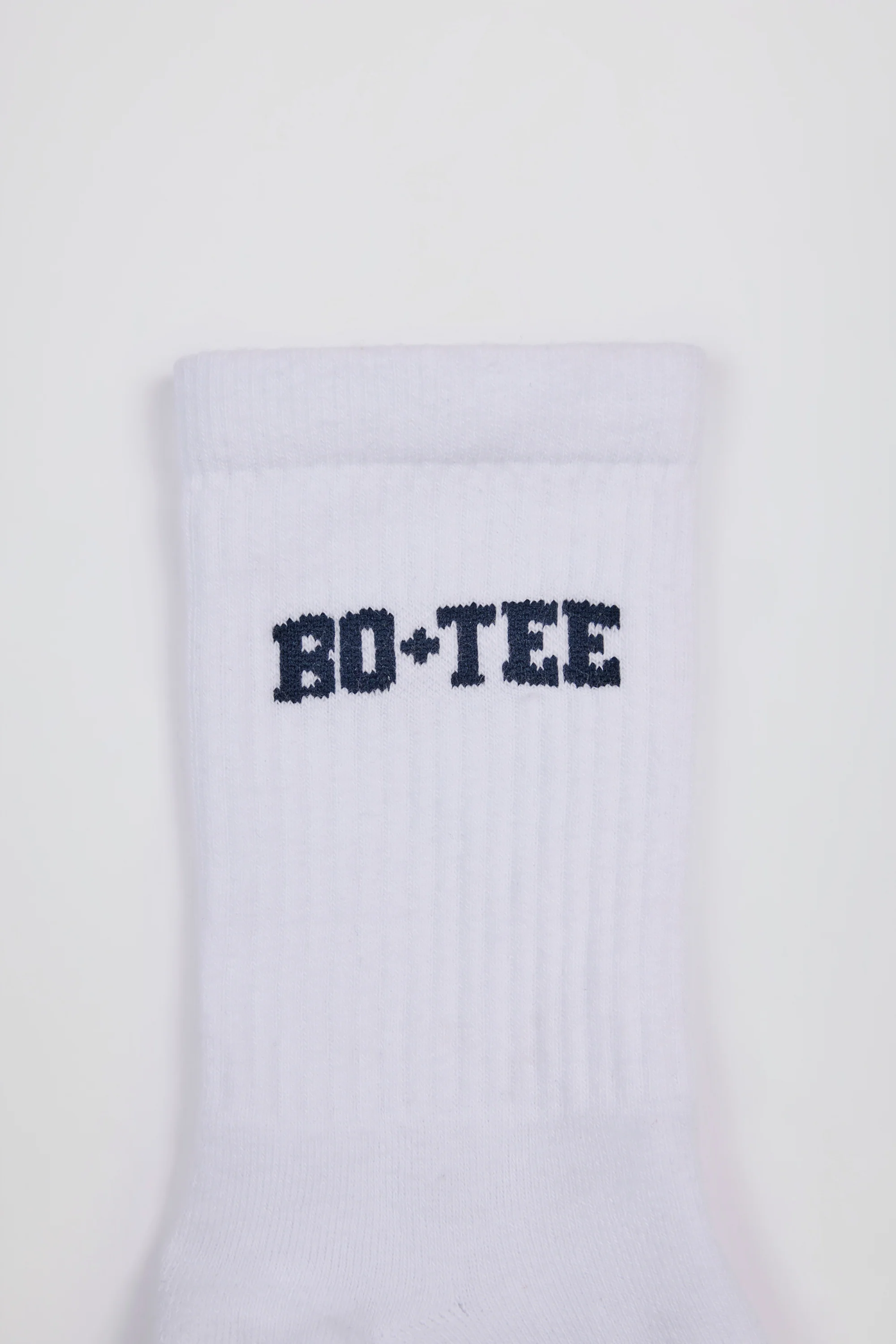 Ribbed Half-Crew Socks in White - Image 3