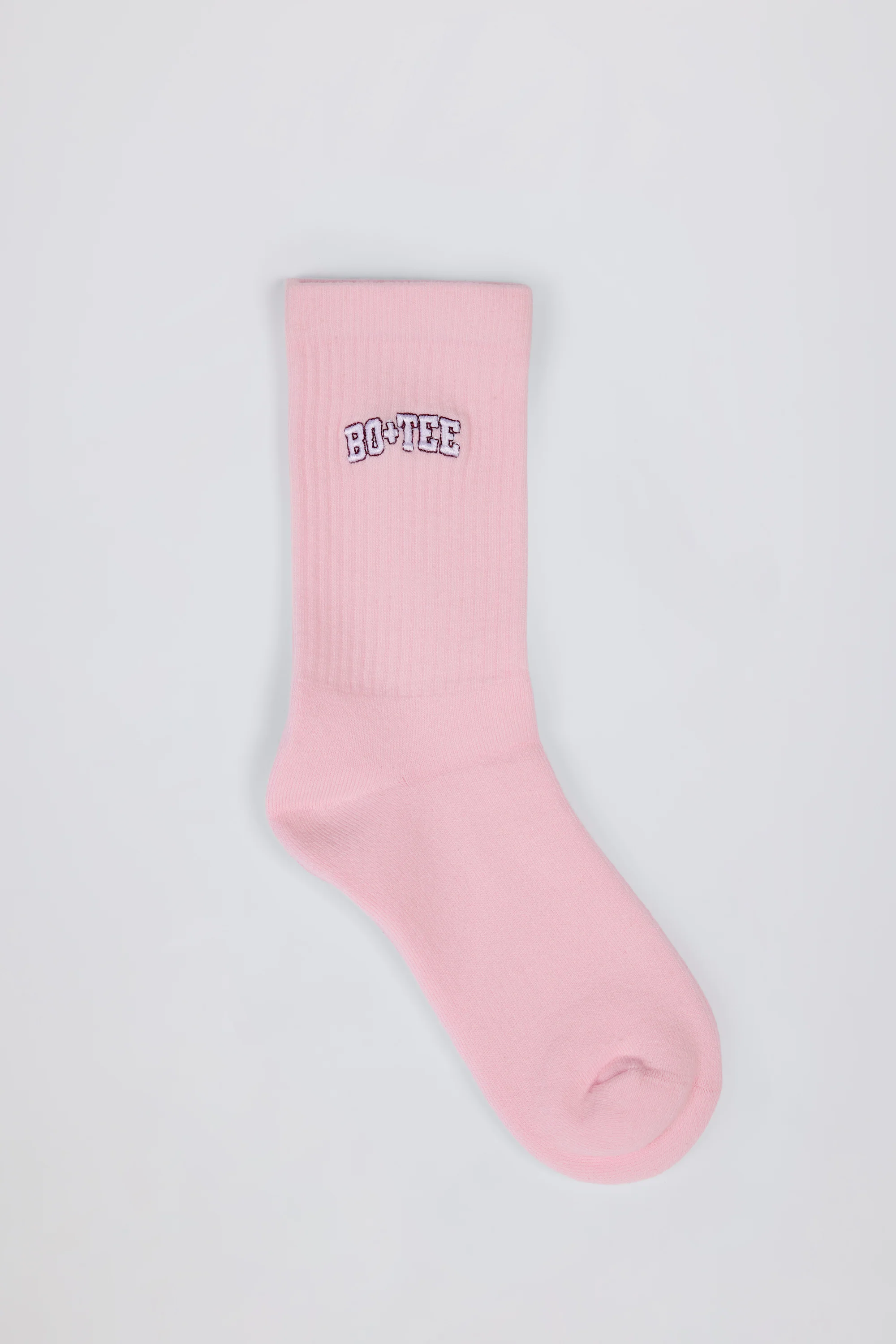 Ribbed Half-Crew Socks in Powder Pink - Image 3