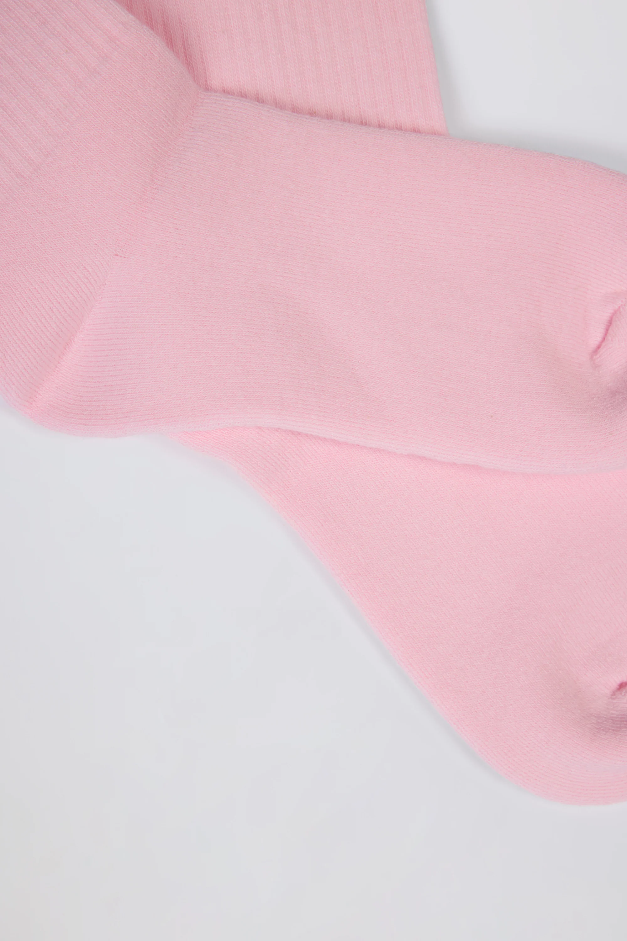 Ribbed Half-Crew Socks in Powder Pink - Image 4