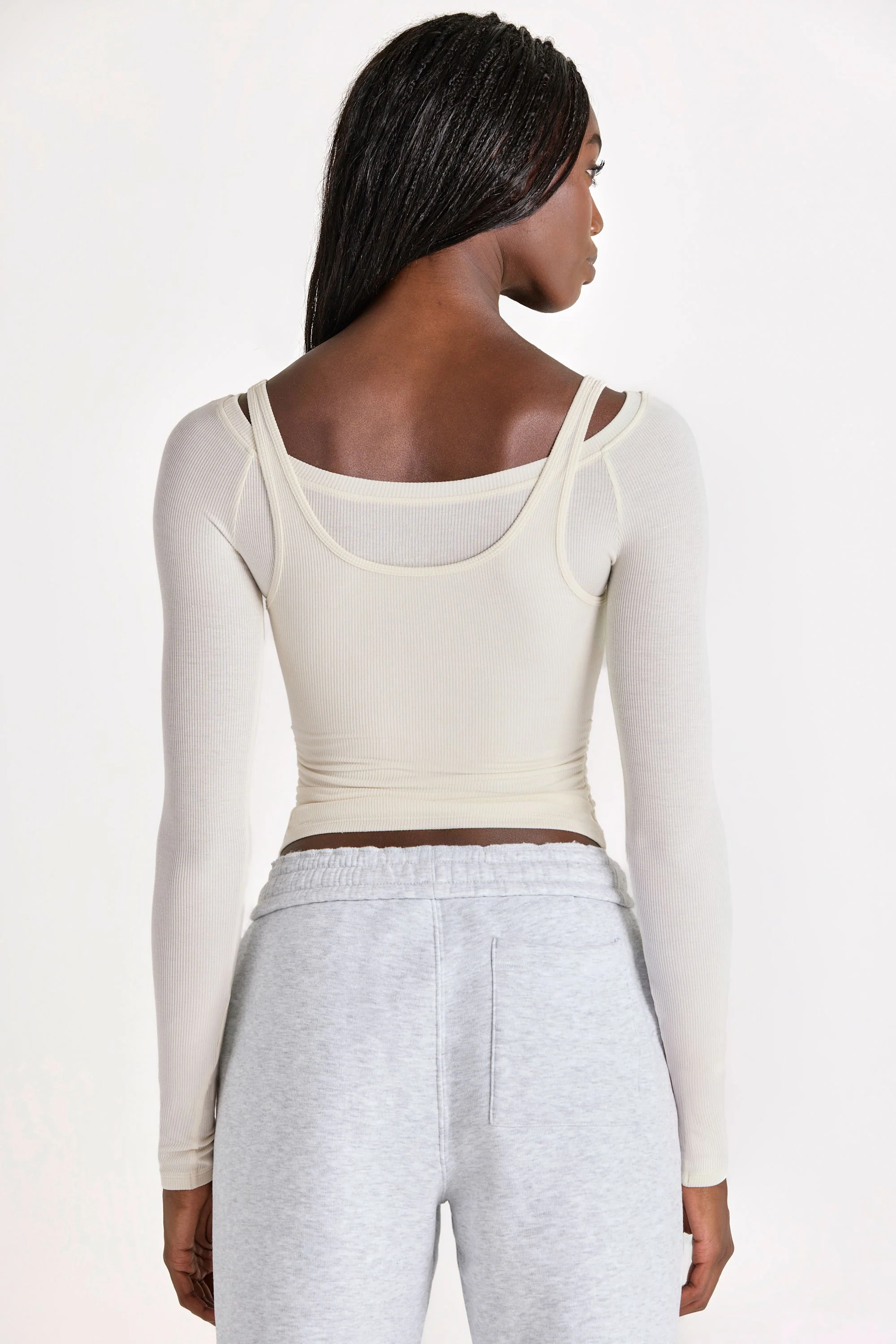 Modal Layered Top in Ivory - Image 2