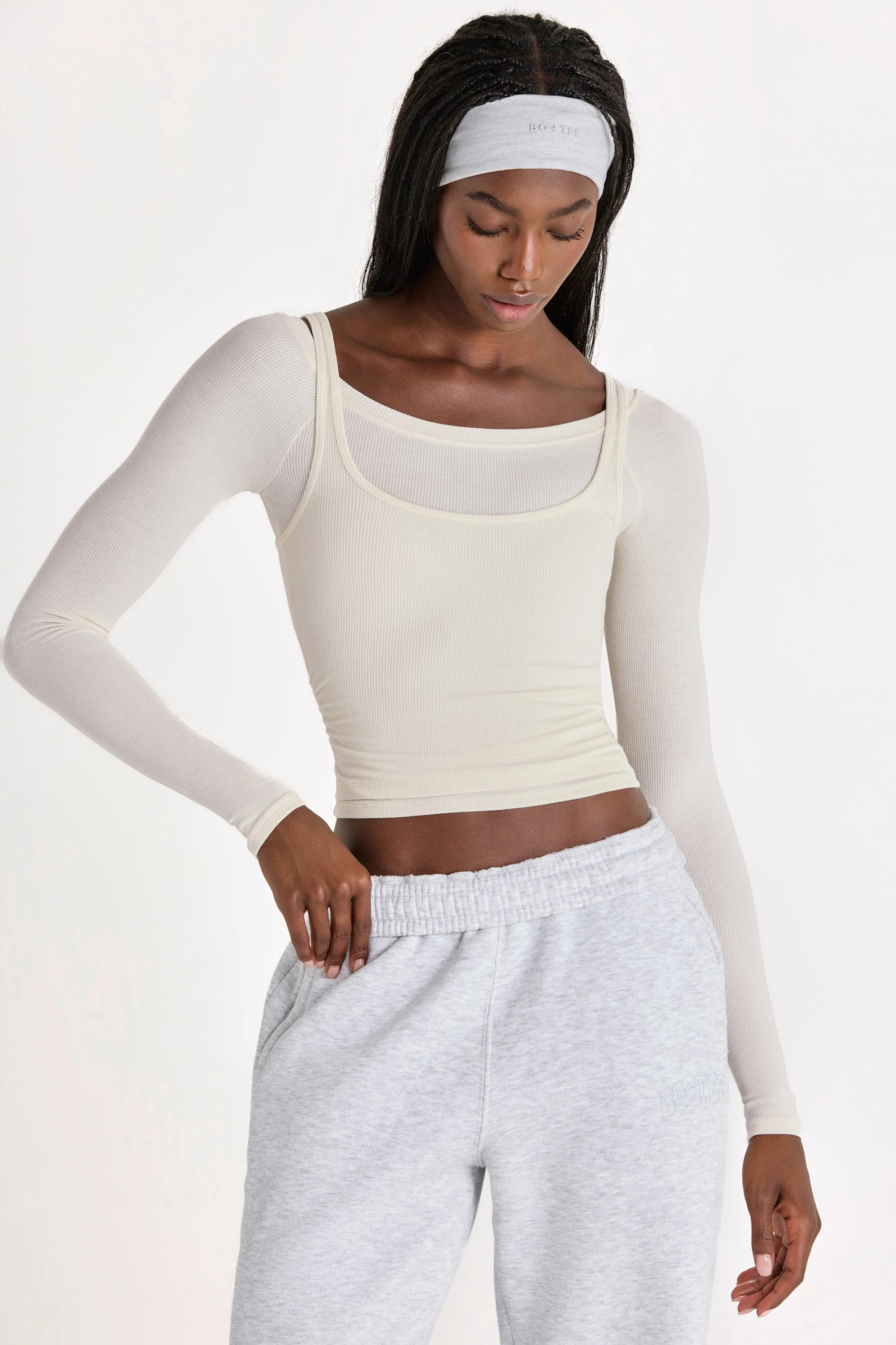 Modal Layered Top in Ivory - Image 4