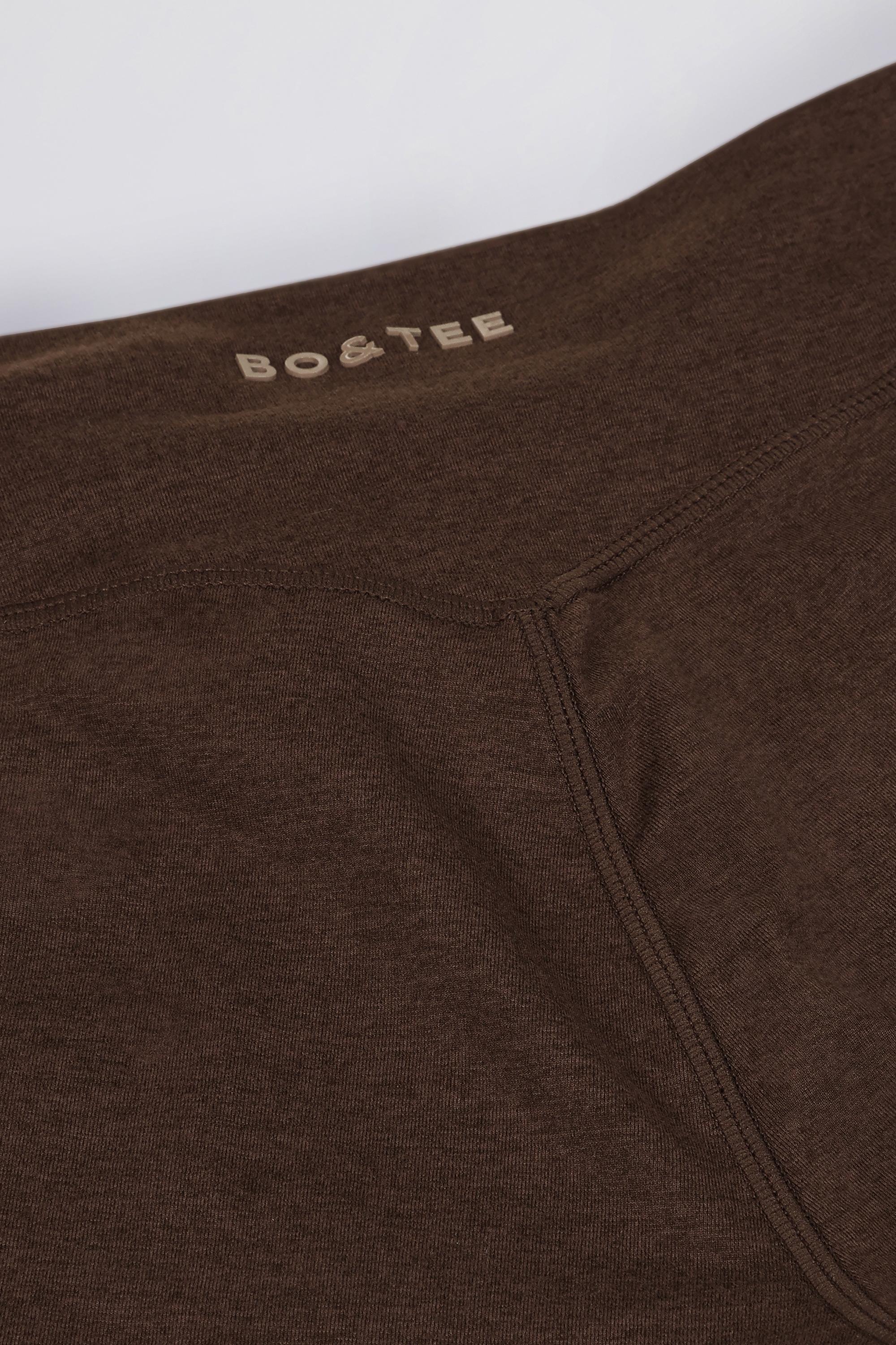 Brushed Jersey Ruched Flared Trousers in Pecan Marl - Image 8
