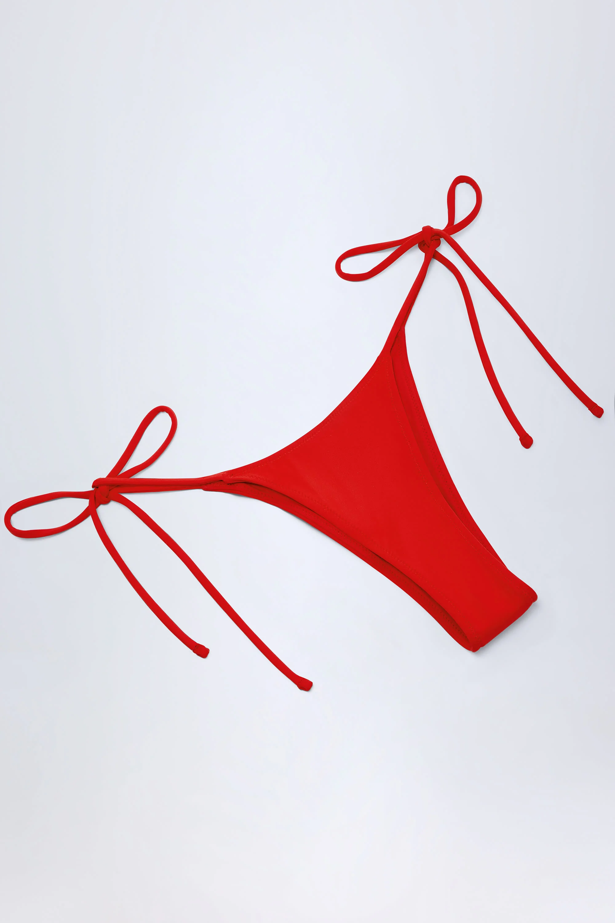 Side-Tie Cheeky Bikini Bottoms in Fiery Red - Image 6