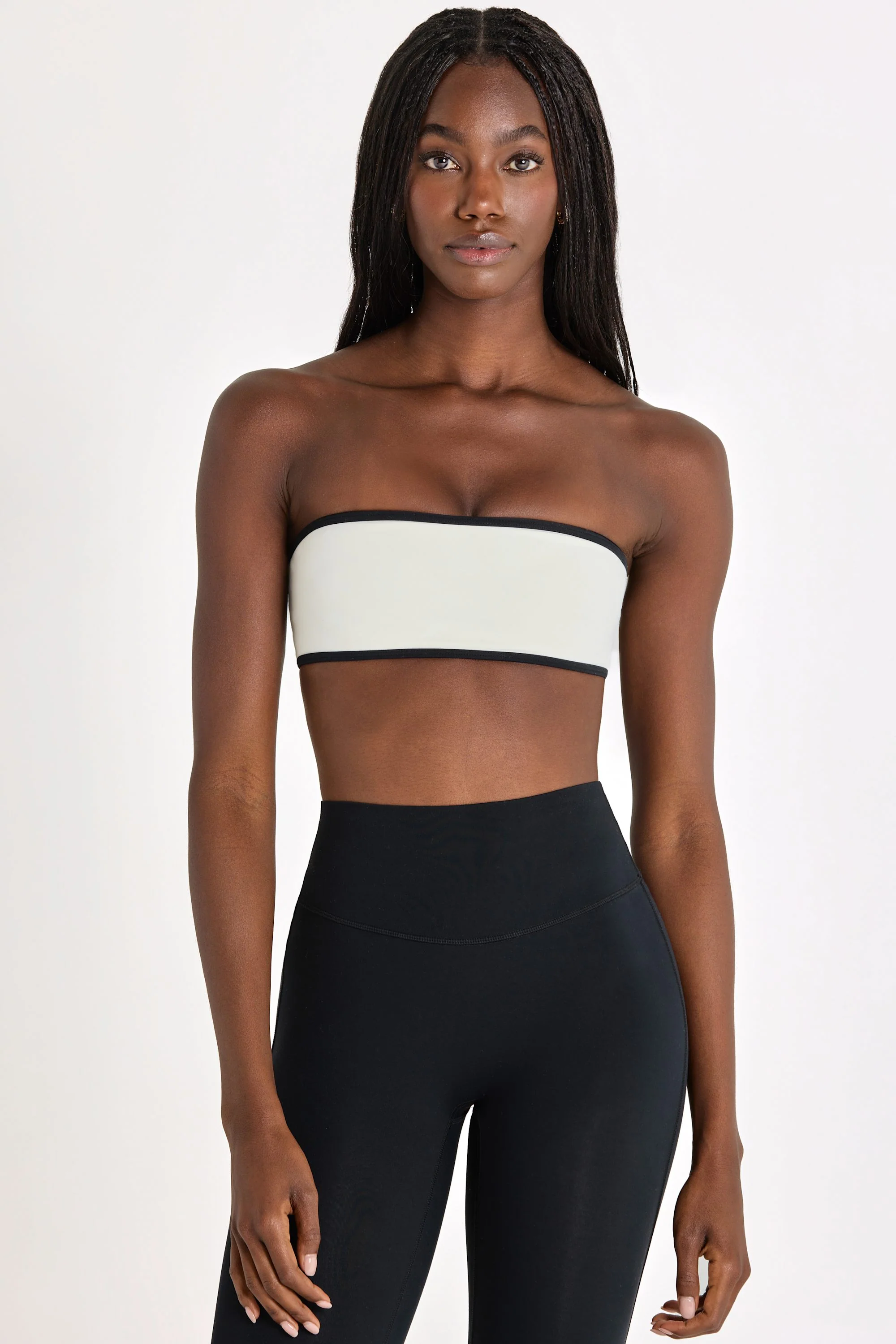 Soft Active Bandeau Sports Bra in Ivory - Image 5