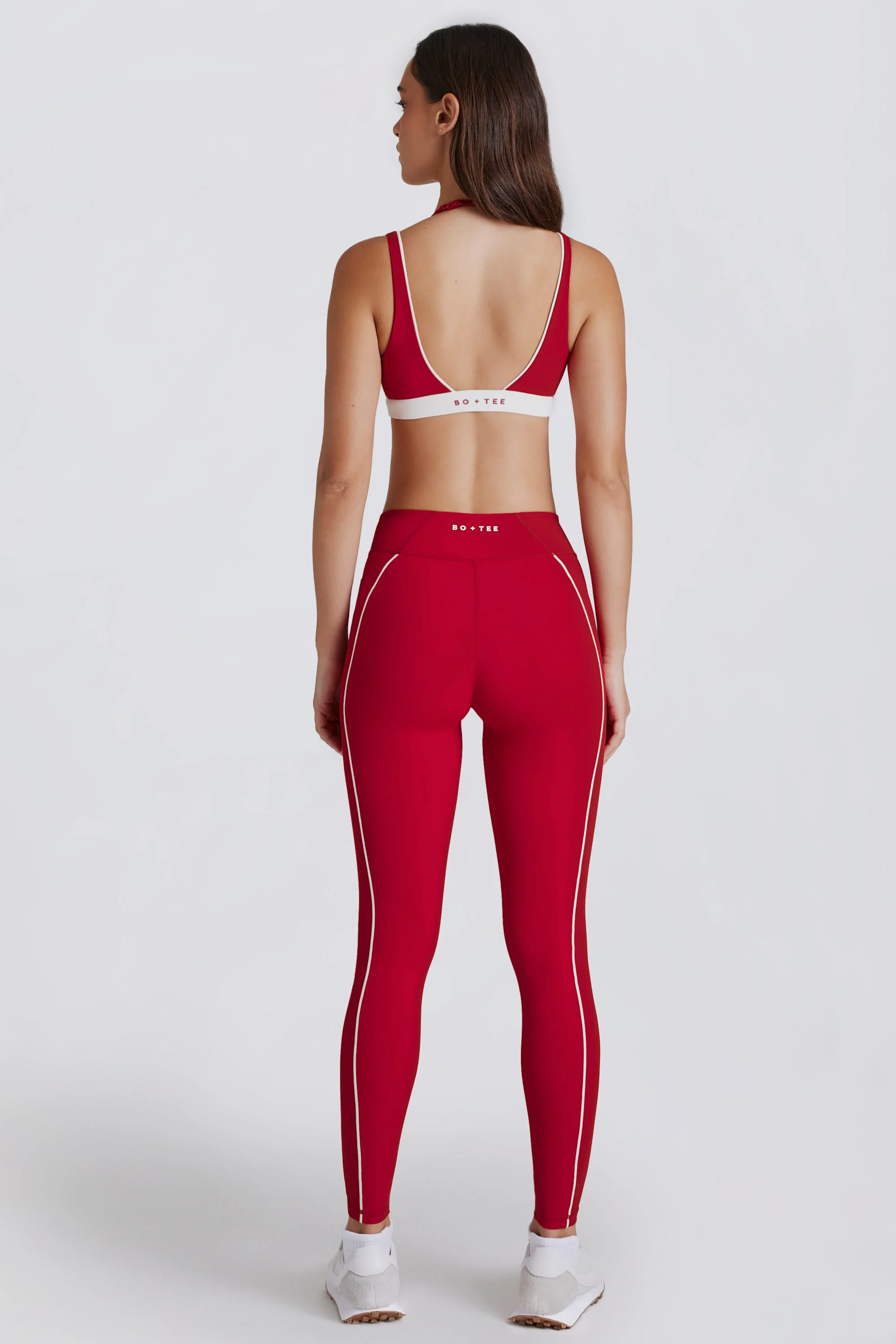 Soft Active Contrast Leggings in Dark Red - Image 4