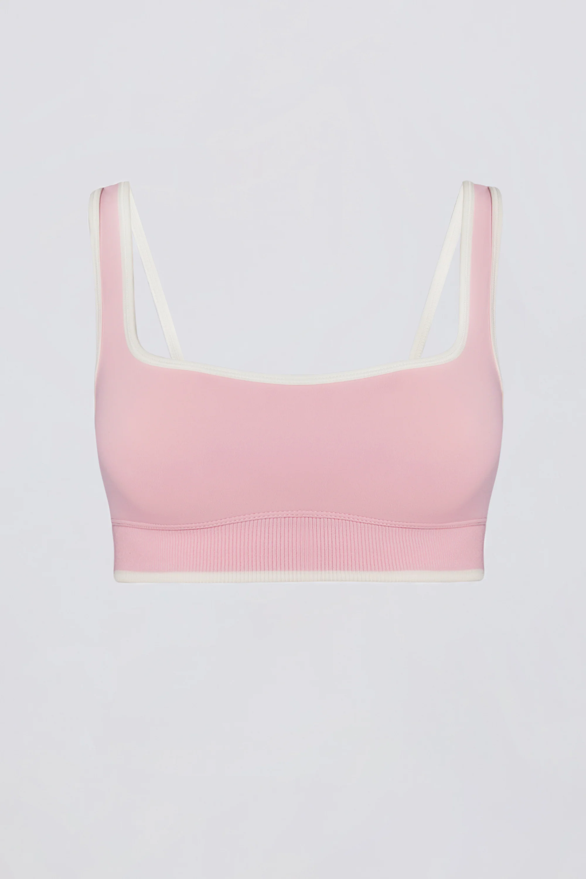 Soft Active Contrast Sports Bra in Powder Pink - Image 4