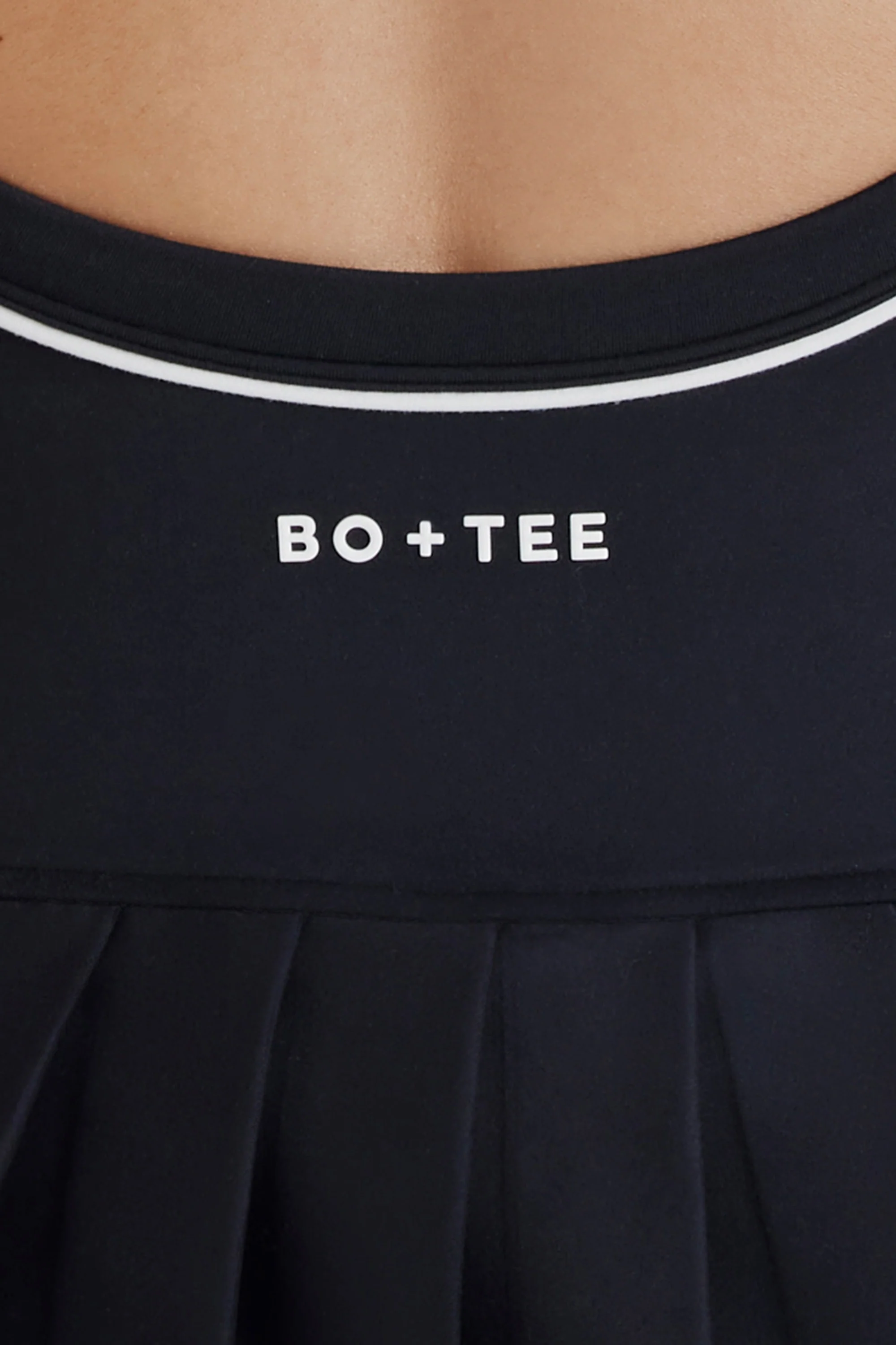Soft Active Crossback Pleated Tennis Dress in Black - Image 5