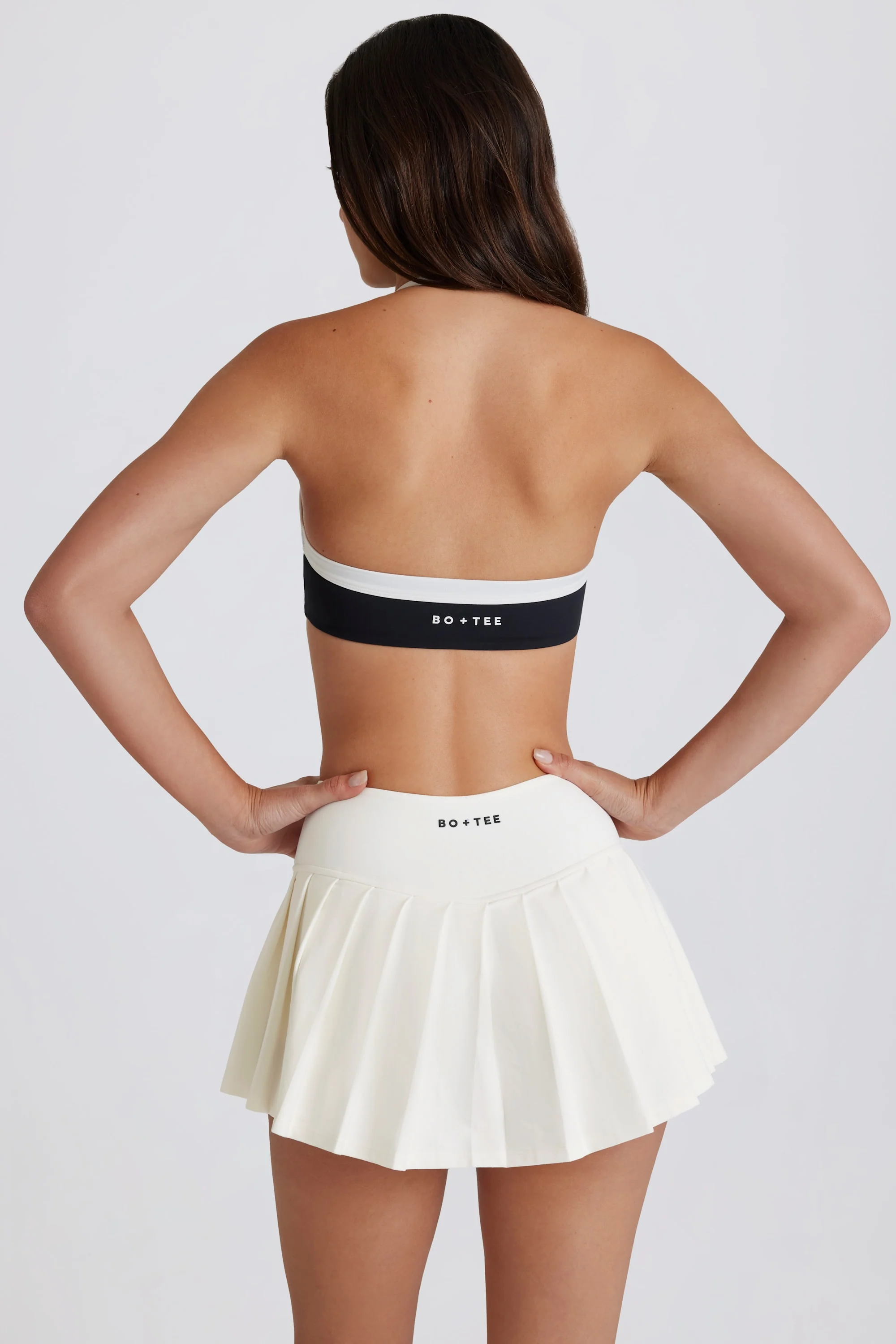 Soft Active Low-Rise Pleated Tennis Skort in Milk - Image 2