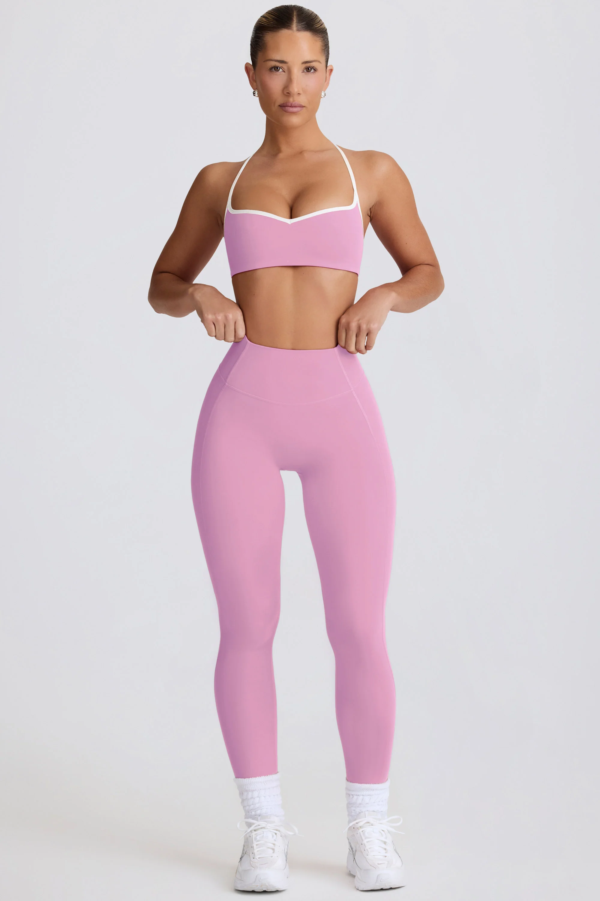 Soft Active Mid-Rise Leggings in Dusty Pink - Image 4