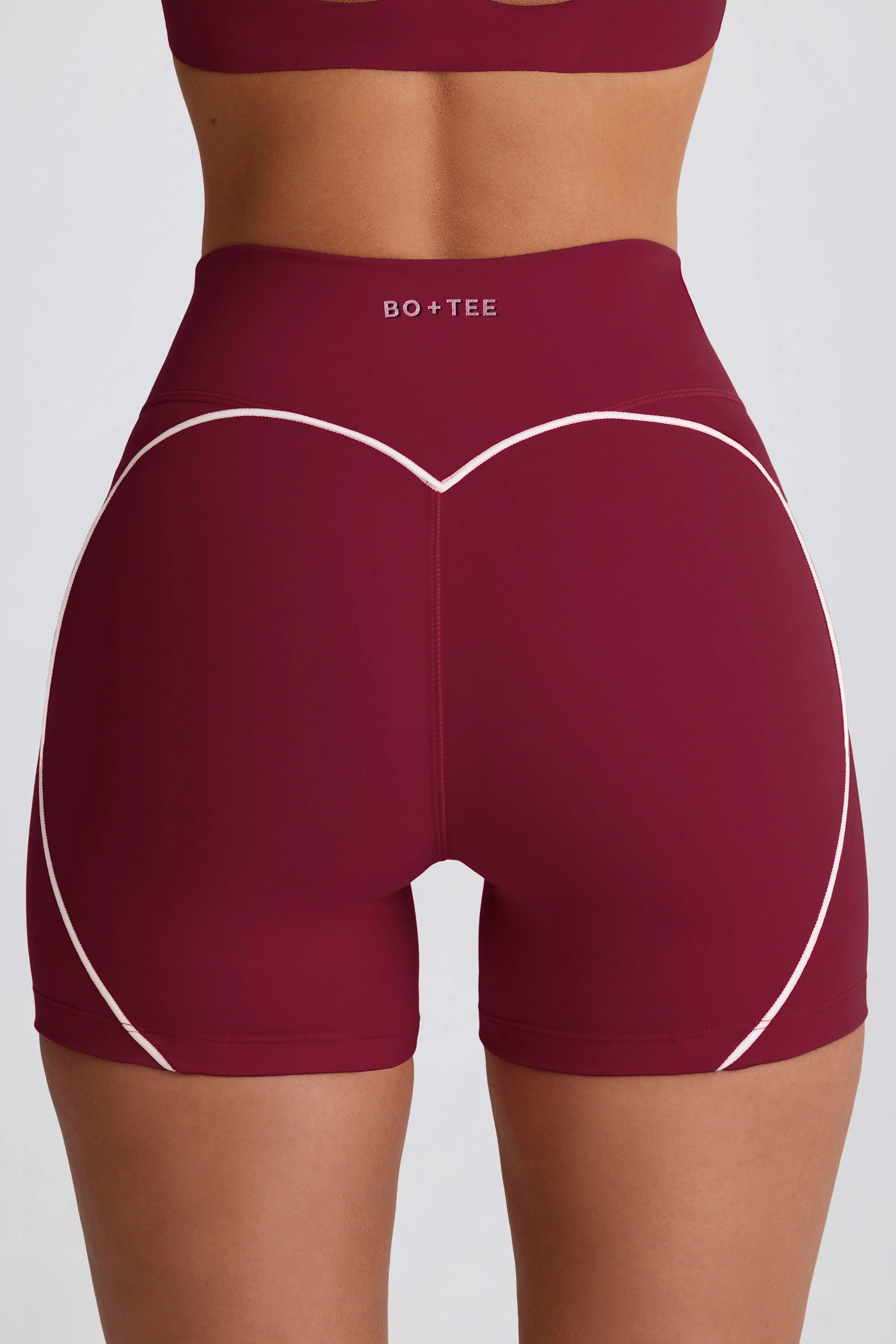 Soft Active Mini Shorts in Burgundy - Image 4