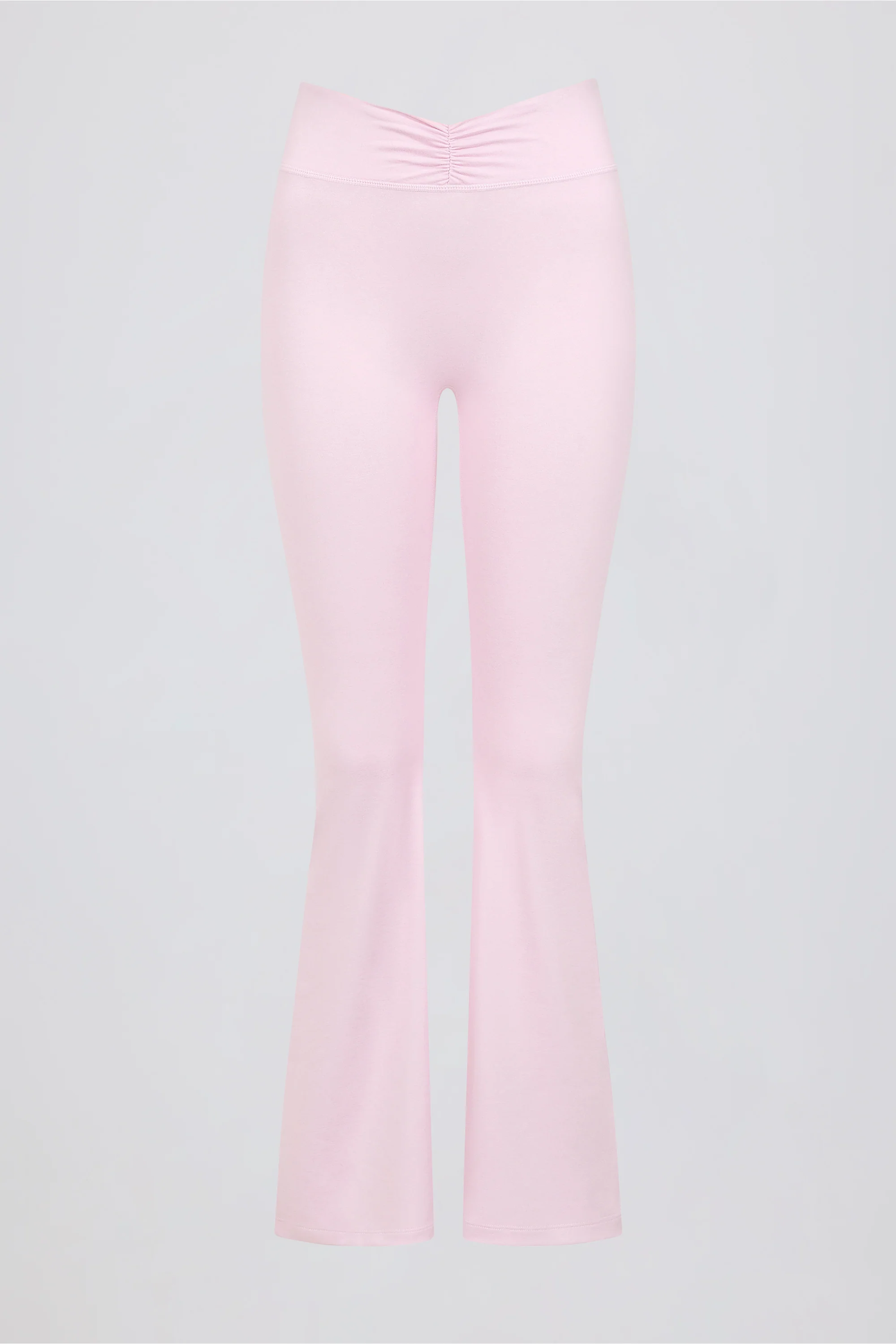 Brushed Jersey Ruched Flared Trousers in Bloom - Image 5