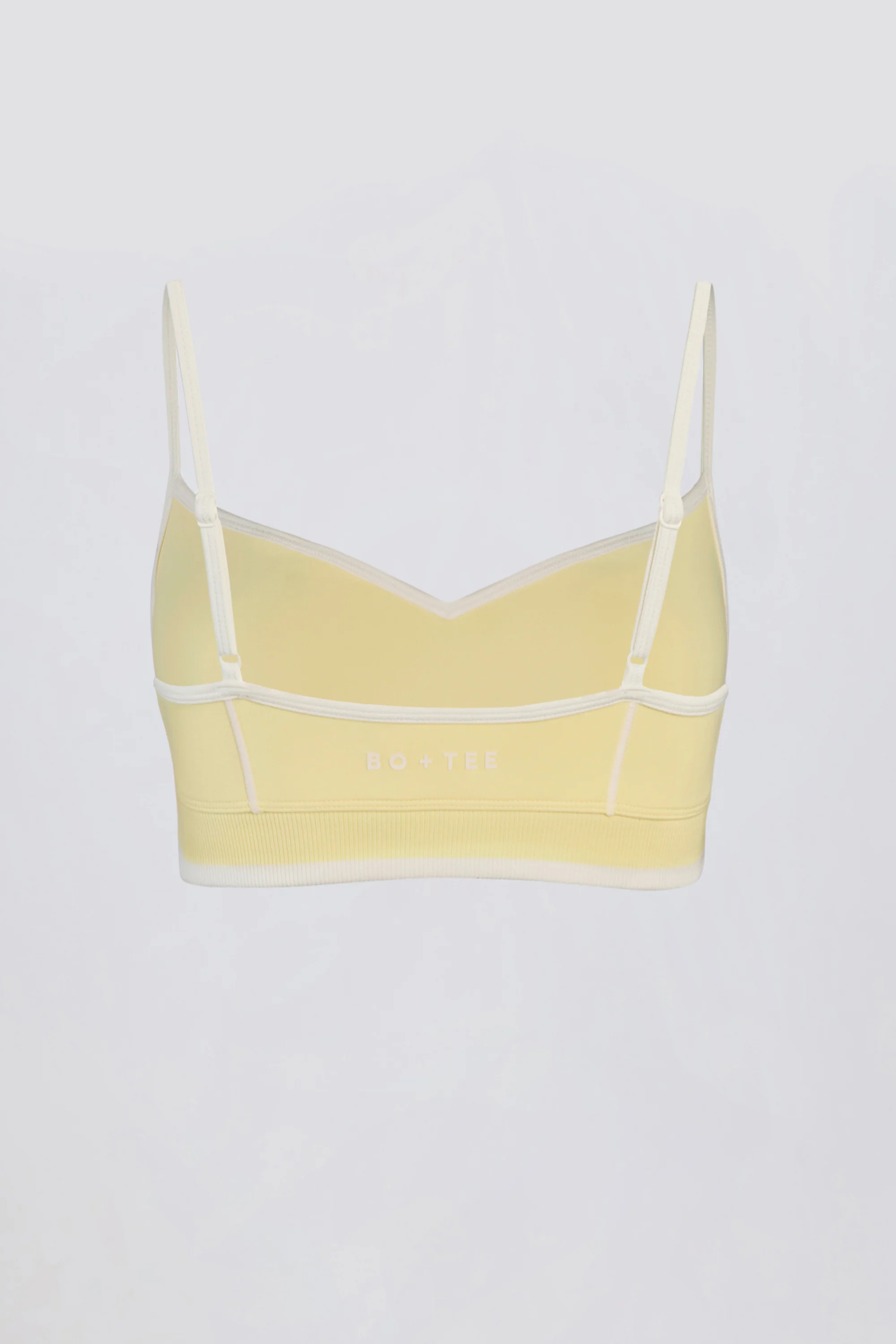 Soft Active Sweetheart-Neck Contrast Sports Bra in Lemon - Image 5