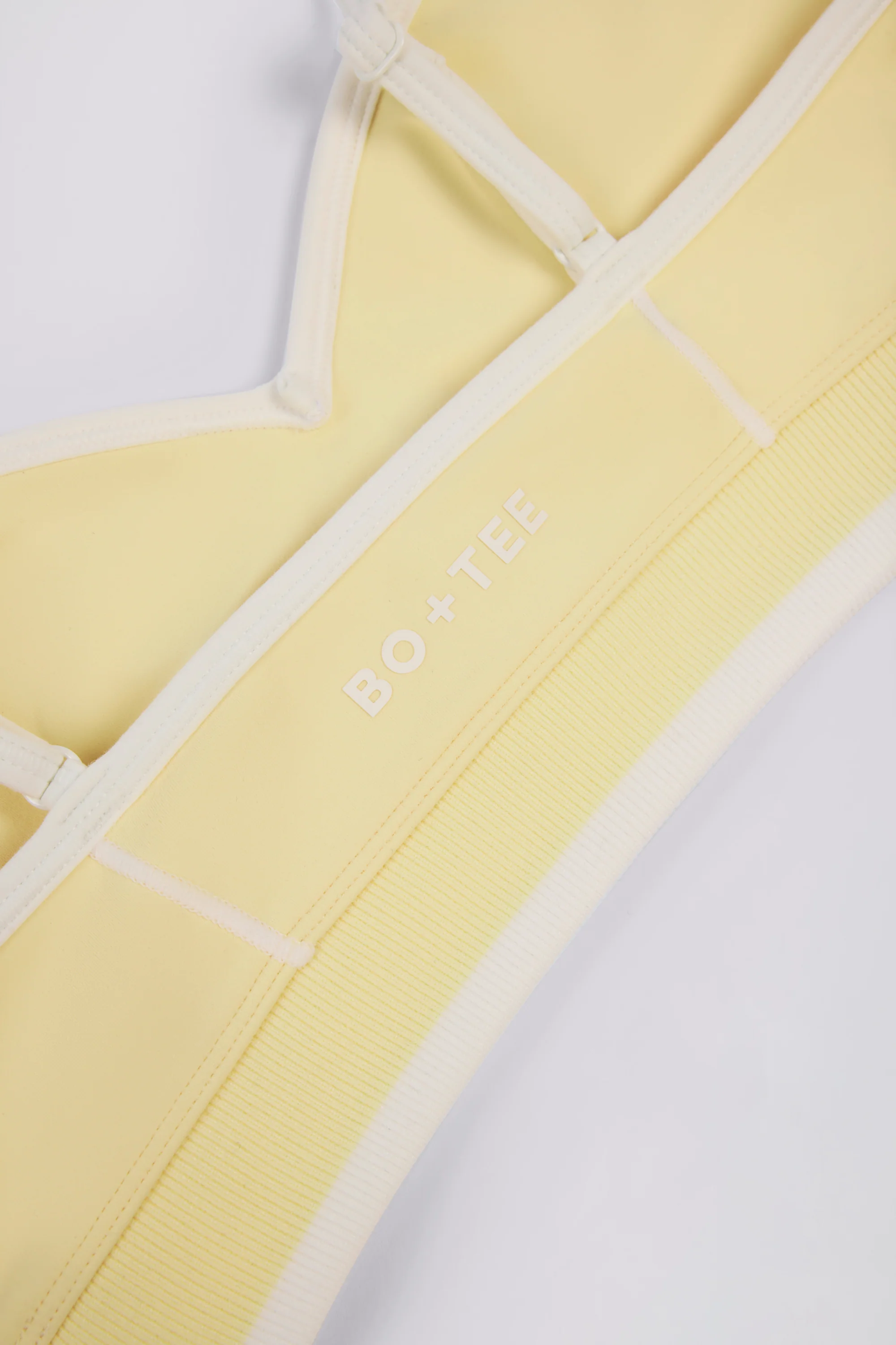 Soft Active Sweetheart-Neck Contrast Sports Bra in Lemon - Image 6