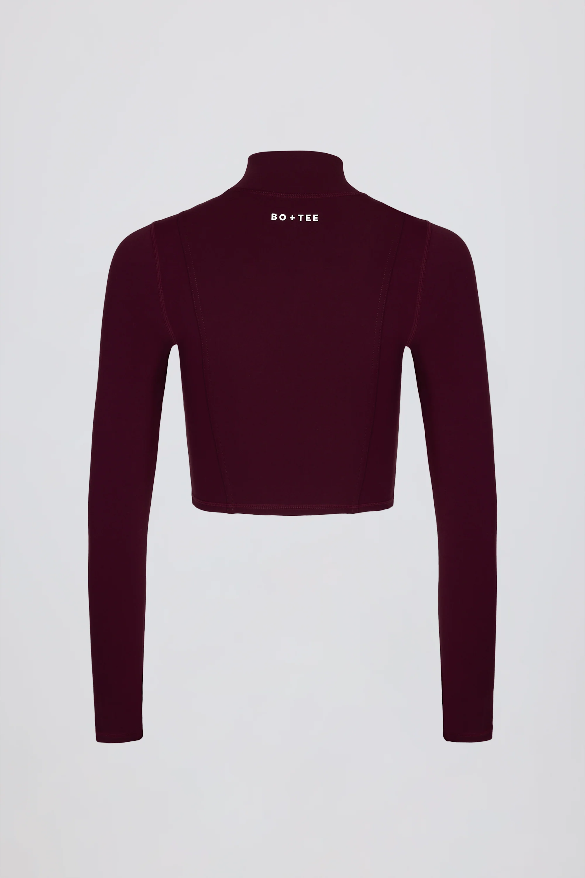 Soft Active Zip-Up Cropped Jacket in Burgundy - Image 4
