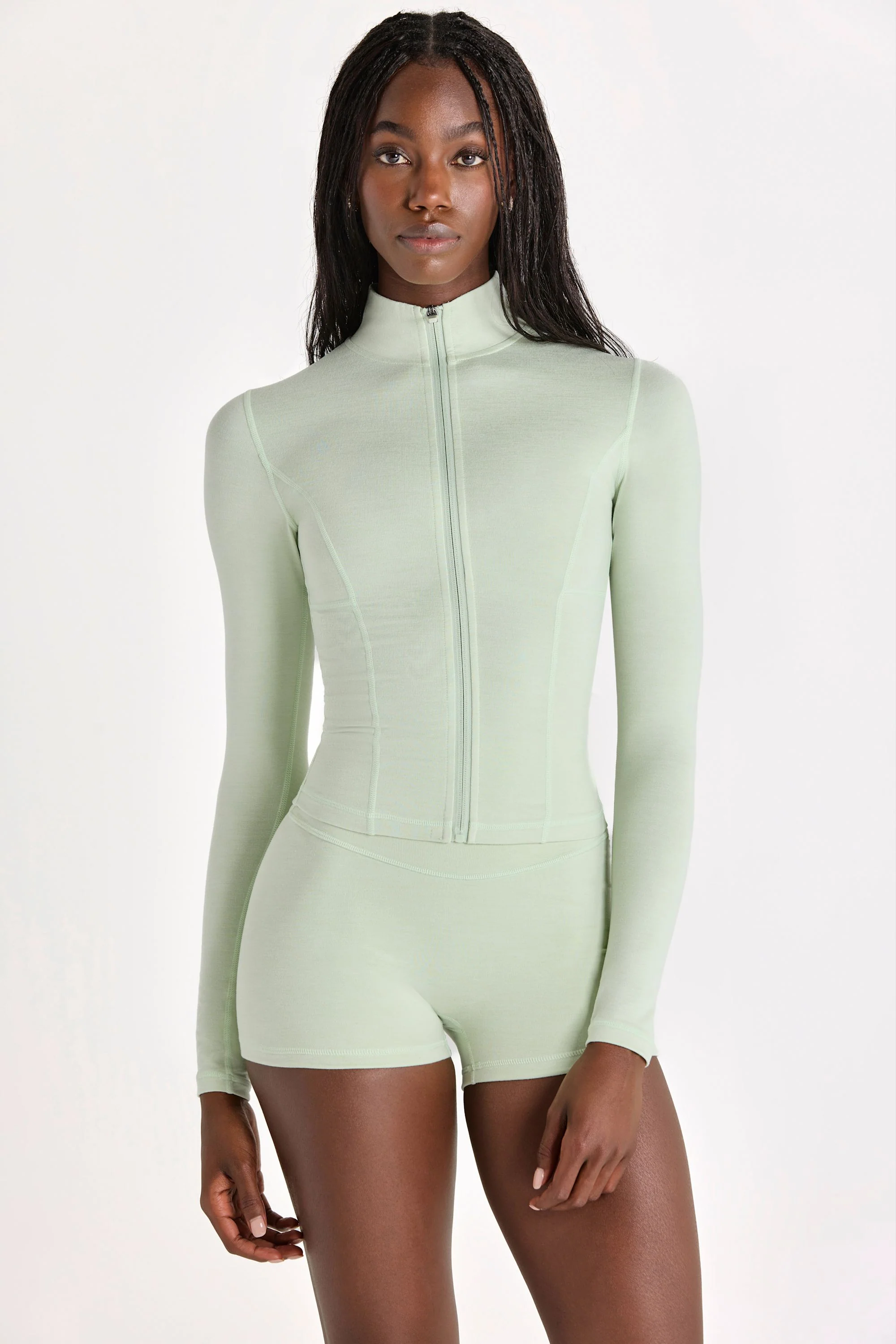 Soft Active Zip-Up Jacket in Pistachio - Image 5