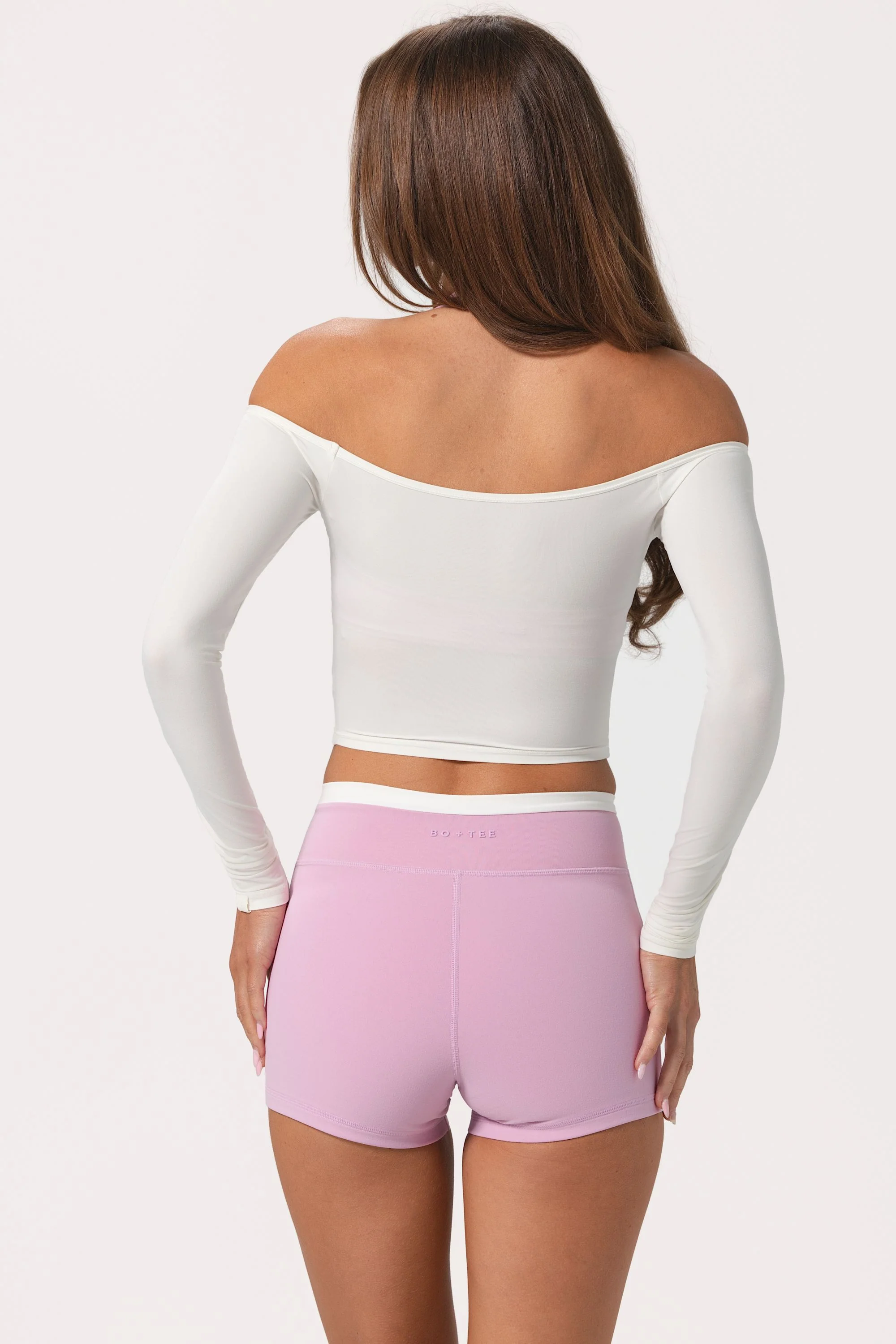 Soft Jersey Off-Shoulder Top in Milk - Image 2